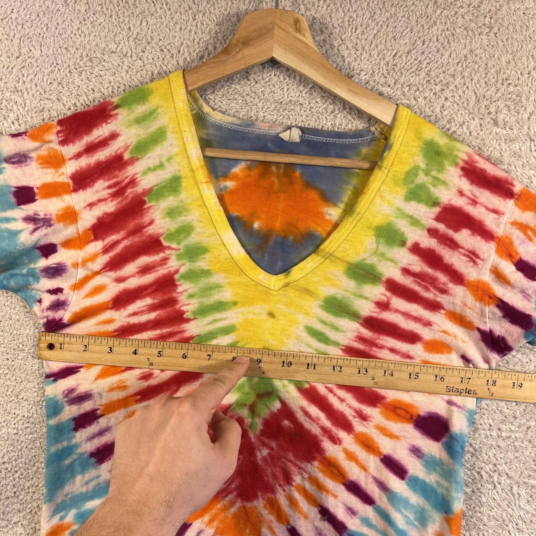 VINTAGE Grateful Dead Lot Shirt Adult Large Tie Dye V Neck Dancing Skeletons Shirt Mens (70s)