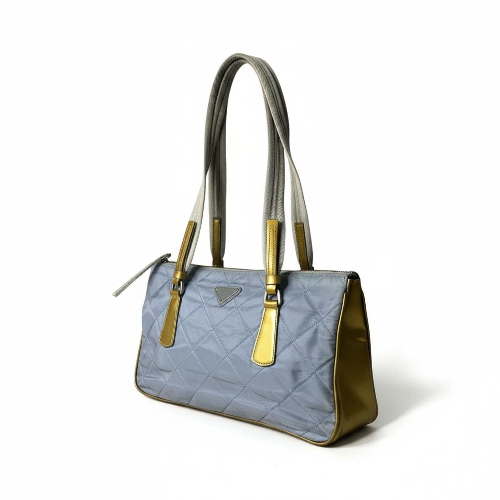 Prada Prada - Quilted Nylon Handbag Gold Accents Size ONE SIZE - 1 Thumbnail