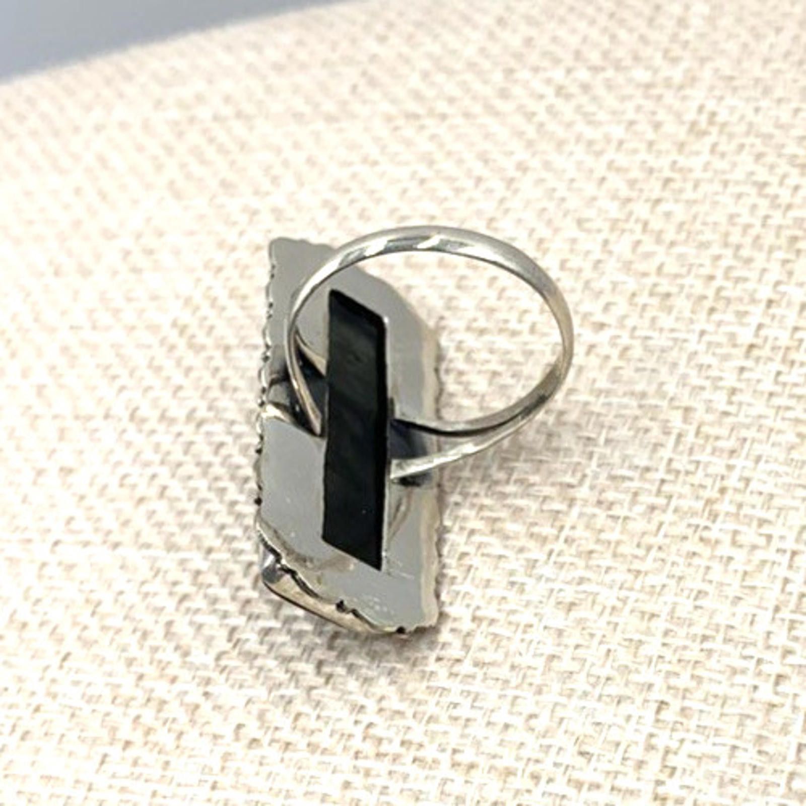 Other NOS Native American Navajo Labradorite Sterling Silver Ring Size ONE SIZE - 3 Thumbnail