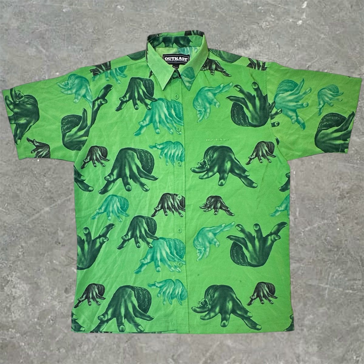 VINTAGE OUTKAST (Andre 3000) Green AOP Button Up Shirt
