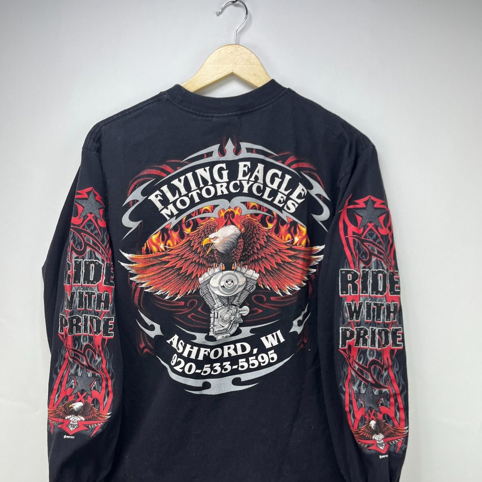 Vintage Vintage Flames Biker Eagle Motorcycle Shirt Medium Flames Size US M / EU 48-50 / 2 - 2 Thumbnail