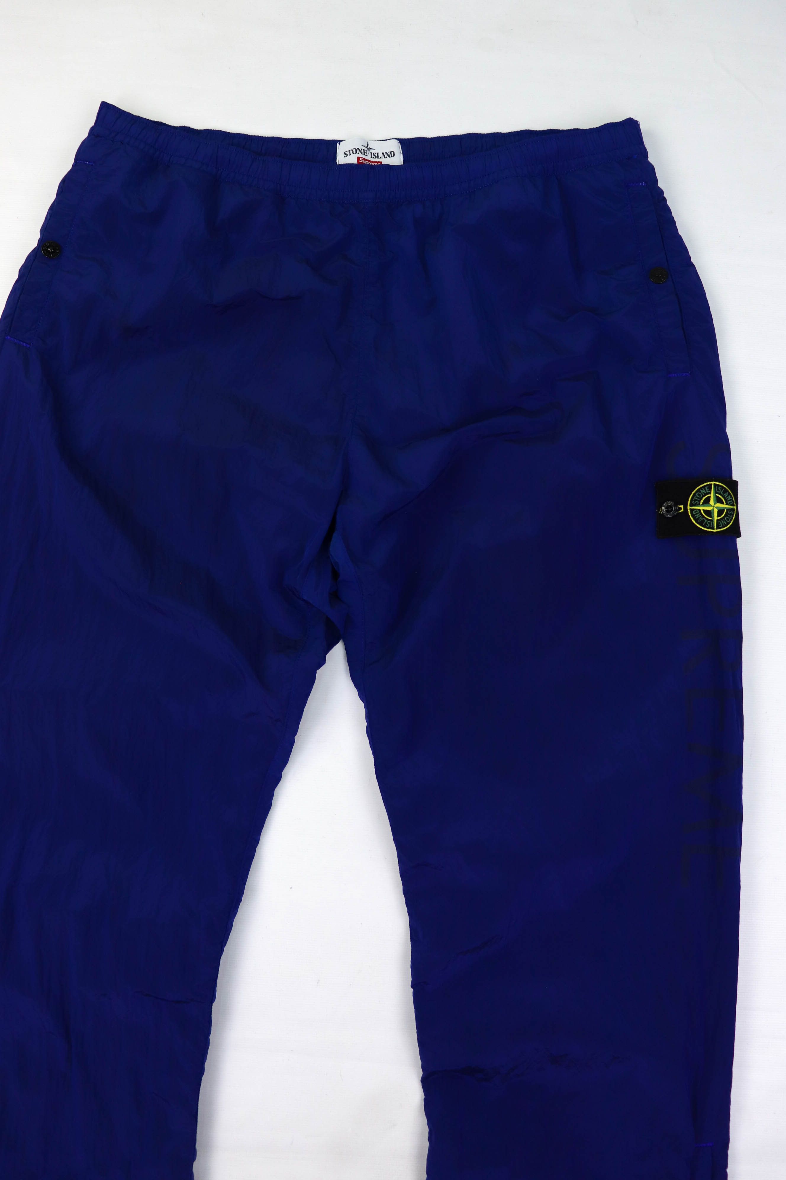 Stone Island × Supreme Stone Island x Supreme Shimmer Blue Nylon Metal Track Pants Size US 36 / EU 52 - 5 Thumbnail