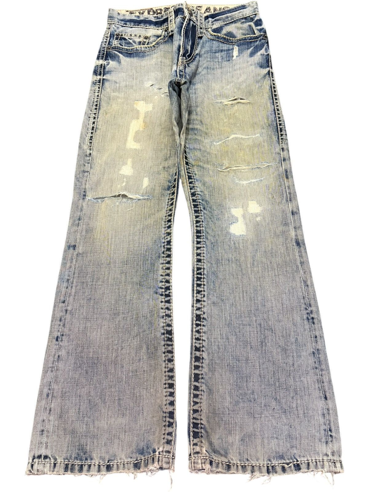 Tornado Mart Vintage Japanese Brand Mud Wash Distress Flare Jeans Size US 30 / EU 46 - 1 Thumbnail