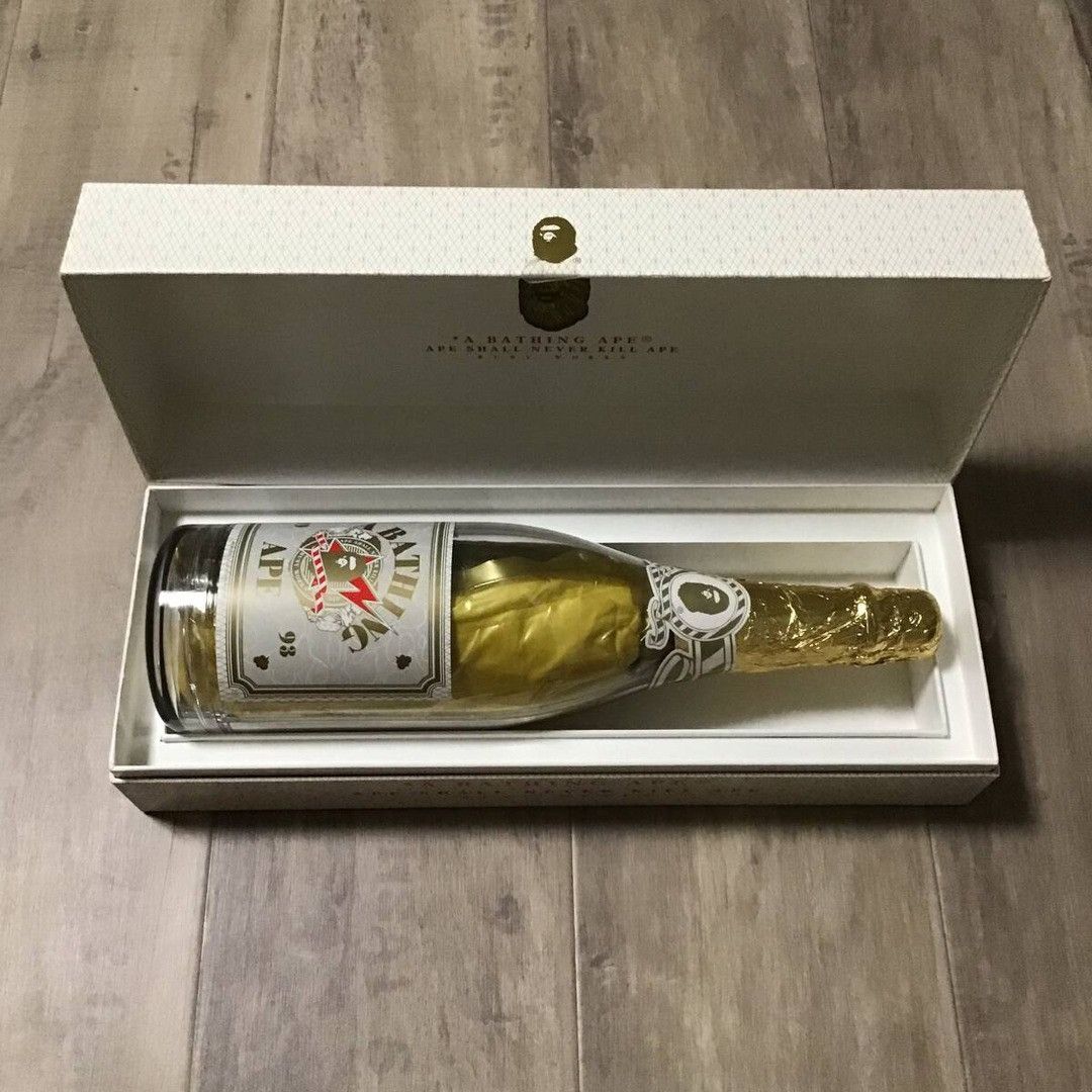 Bape × Nigo BAPE Champagne bottle BIG APE HEAD hand print T-shirt NIGO Size US M / EU 48-50 / 2 - 2 Thumbnail