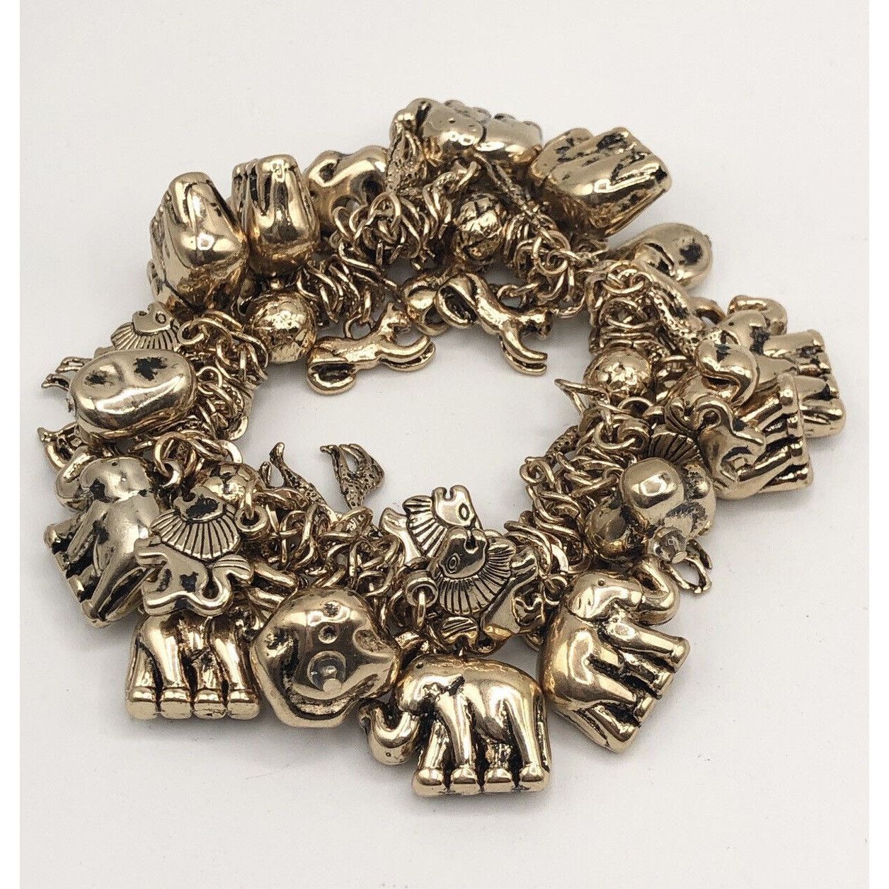 Other NEW Jungle Safari Elephant Lion Tiger Giraffe Gold Stretch C Size ONE SIZE - 3 Thumbnail