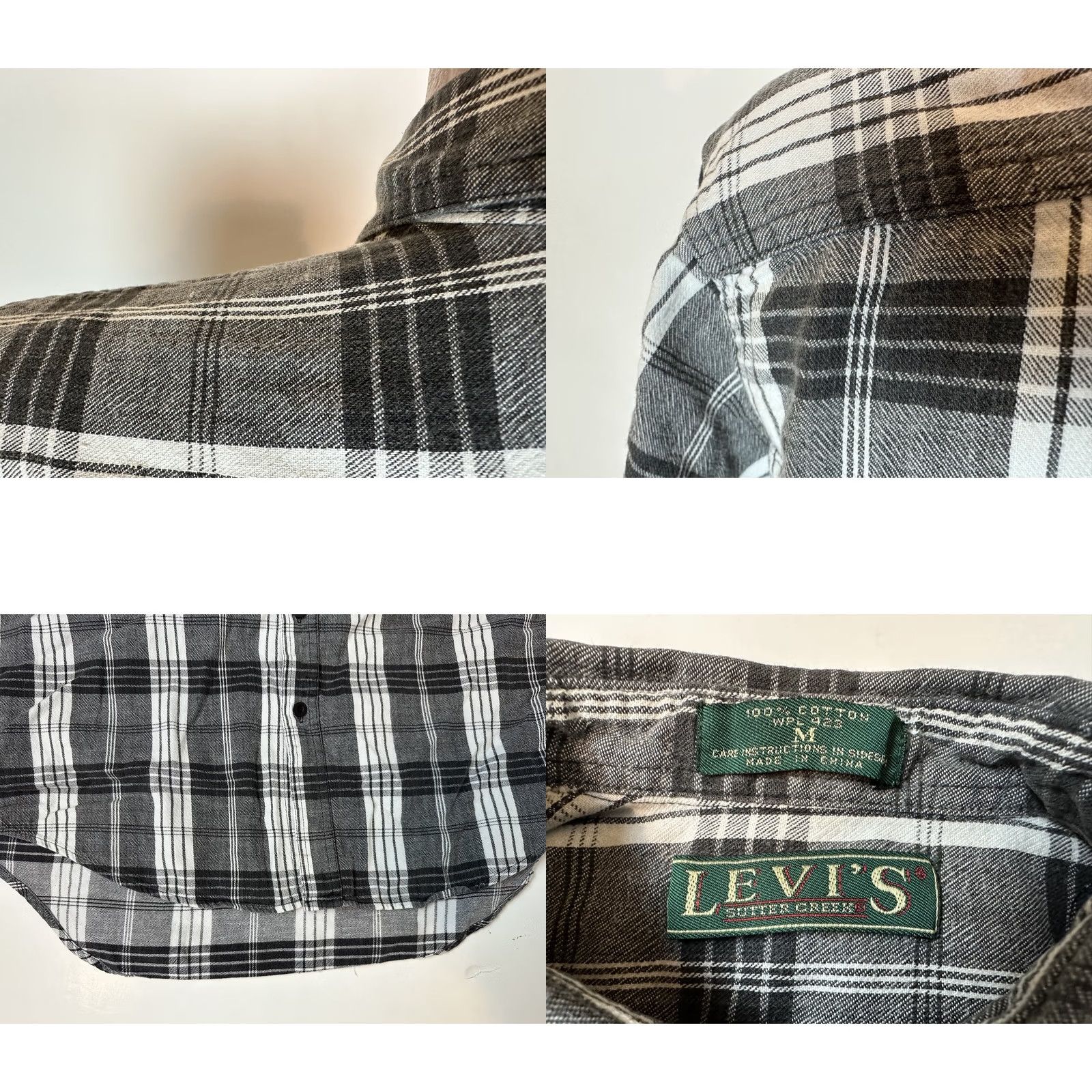 Levi's VINTAGE Levi's Sutter Creek Shirt Men M Plaid Cotton Button-Up Black Casual 80s 90s Grunge Hipster Mens Size US M / EU 48-50 / 2 - 9 Thumbnail