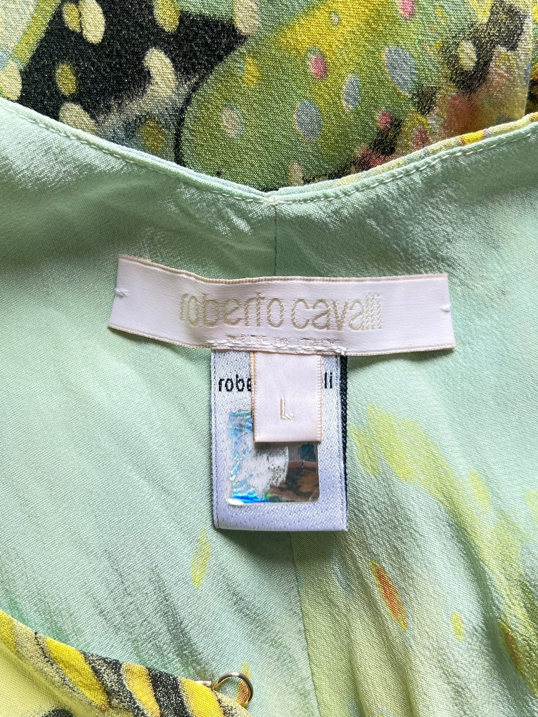 Roberto Cavalli Roberto Cavalli 1990s Parrot & Jungle Dress Size L / US 10 / IT 46 - 6 Thumbnail