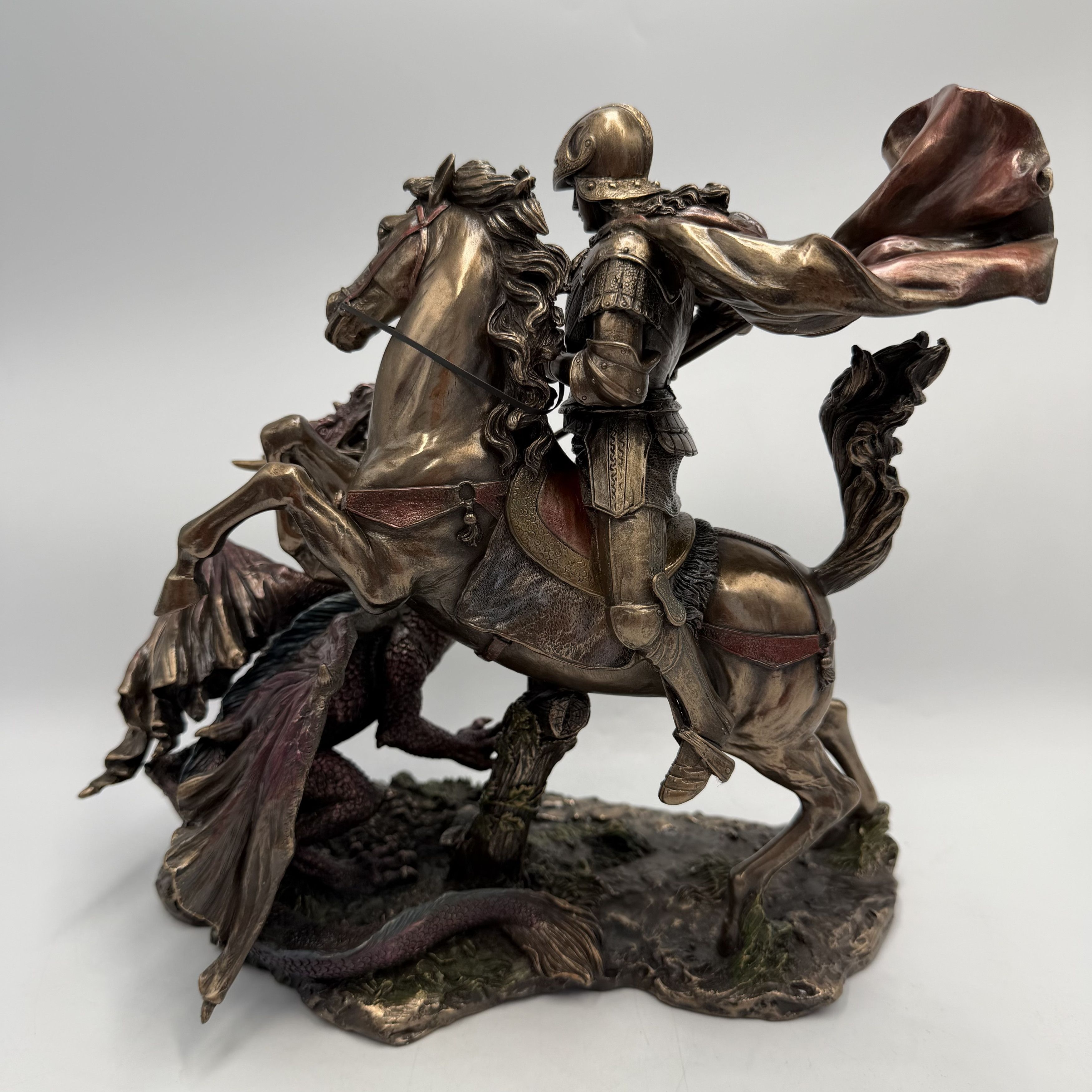 Other Saint George and Dragon Statue Bronze Finish Figurine 25cm Size ONE SIZE - 7 Thumbnail