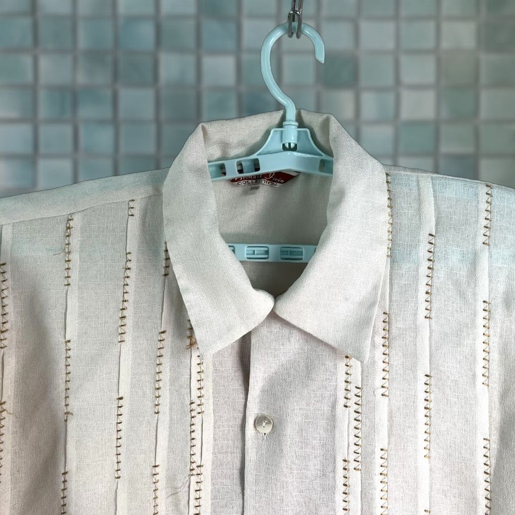 Vintage Michael Irving Shirt Button-Up Men 3XL Ivory Short Sleeve Casual Beach Mens Size US XXL / EU 58 / 5 - 1 Thumbnail