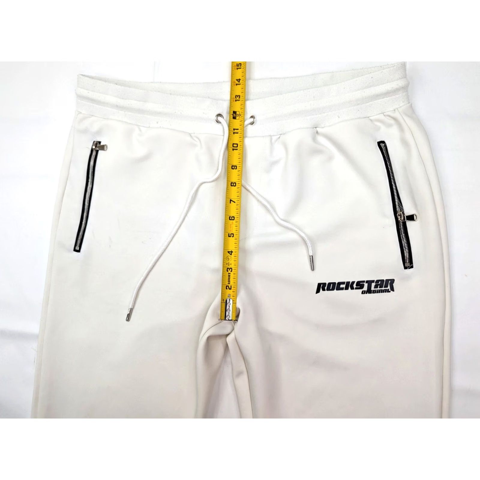 Vintage Rockstar Originals Sweatpants Men 3XL White Logo Graphic Print Straight Leg Drawstring Casual Clothing Size US 39 - 7 Thumbnail