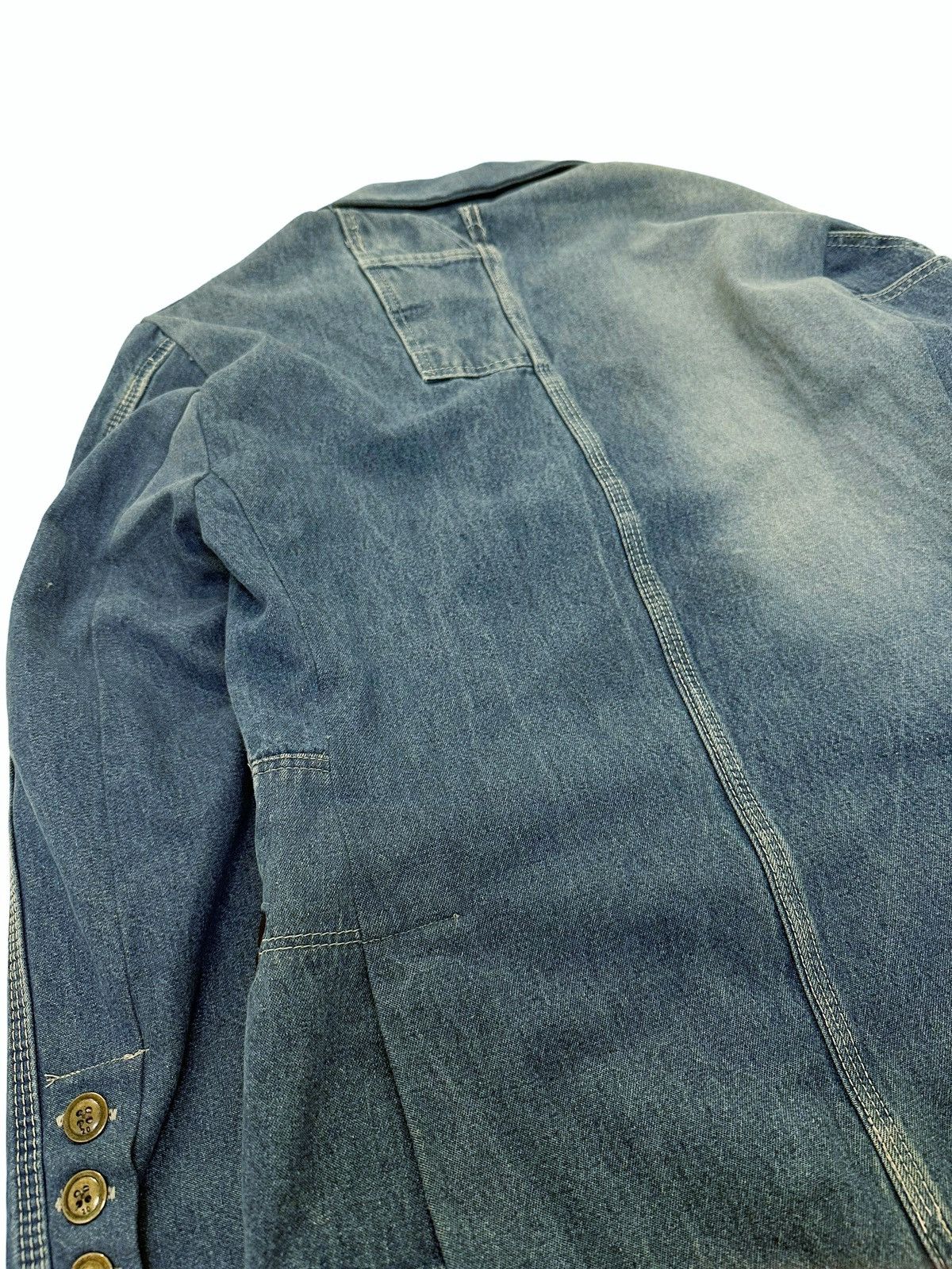 Greg Lauren Sz0 Vintage Denim DB Double Breasted Blazer Coat Size 48R - 6 Thumbnail