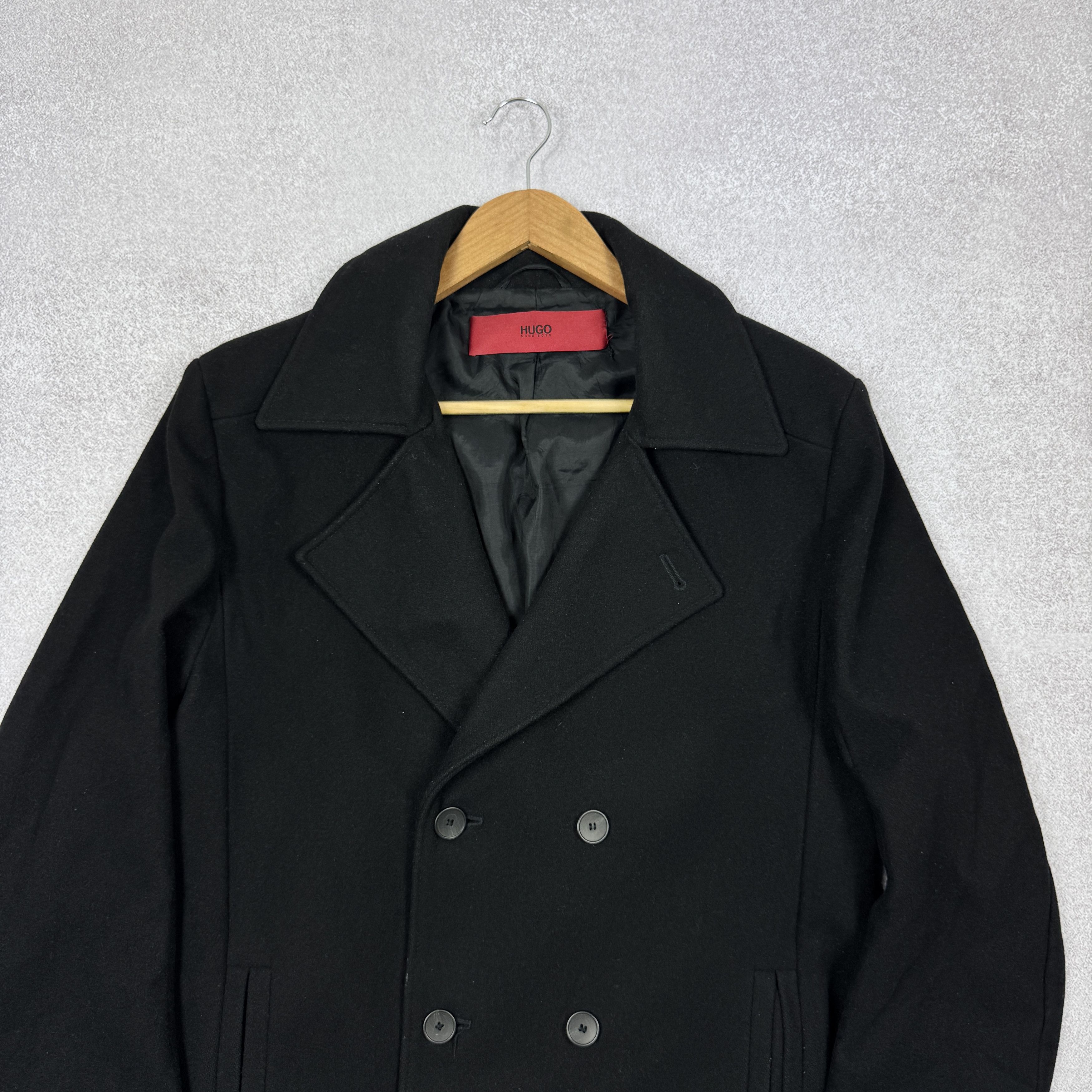 Hugo Boss Men`s HUGO BOSS BUNAR DOUBLE BREASTED WOOL PEA COAT SIZE XL Size US XL / EU 56 / 4 - 2 Thumbnail