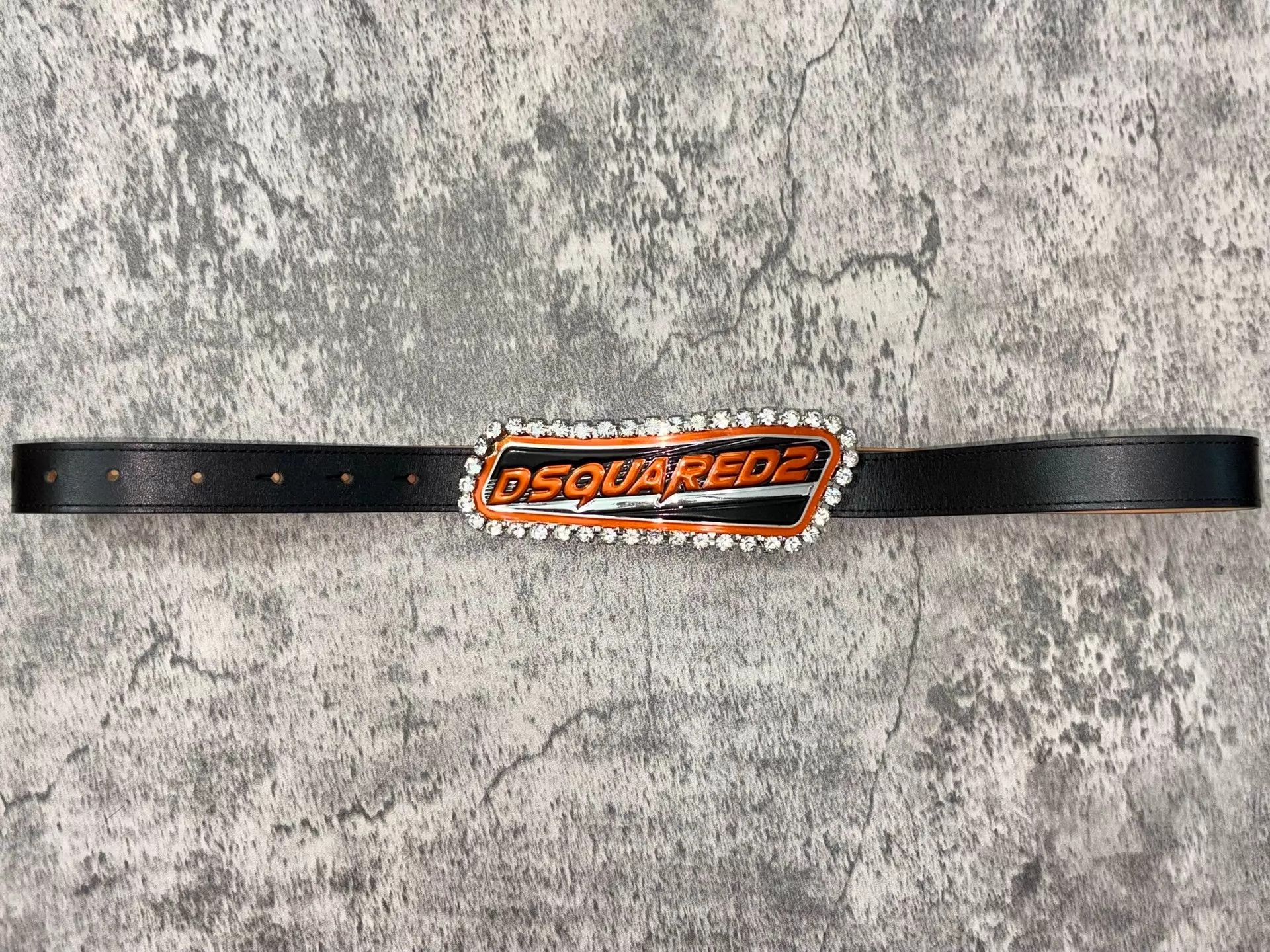 Dsquared2 Dsquared2 d2 Rare Full Diamond Logo Leather Belt Size 90 Size ONE SIZE - 1 Thumbnail