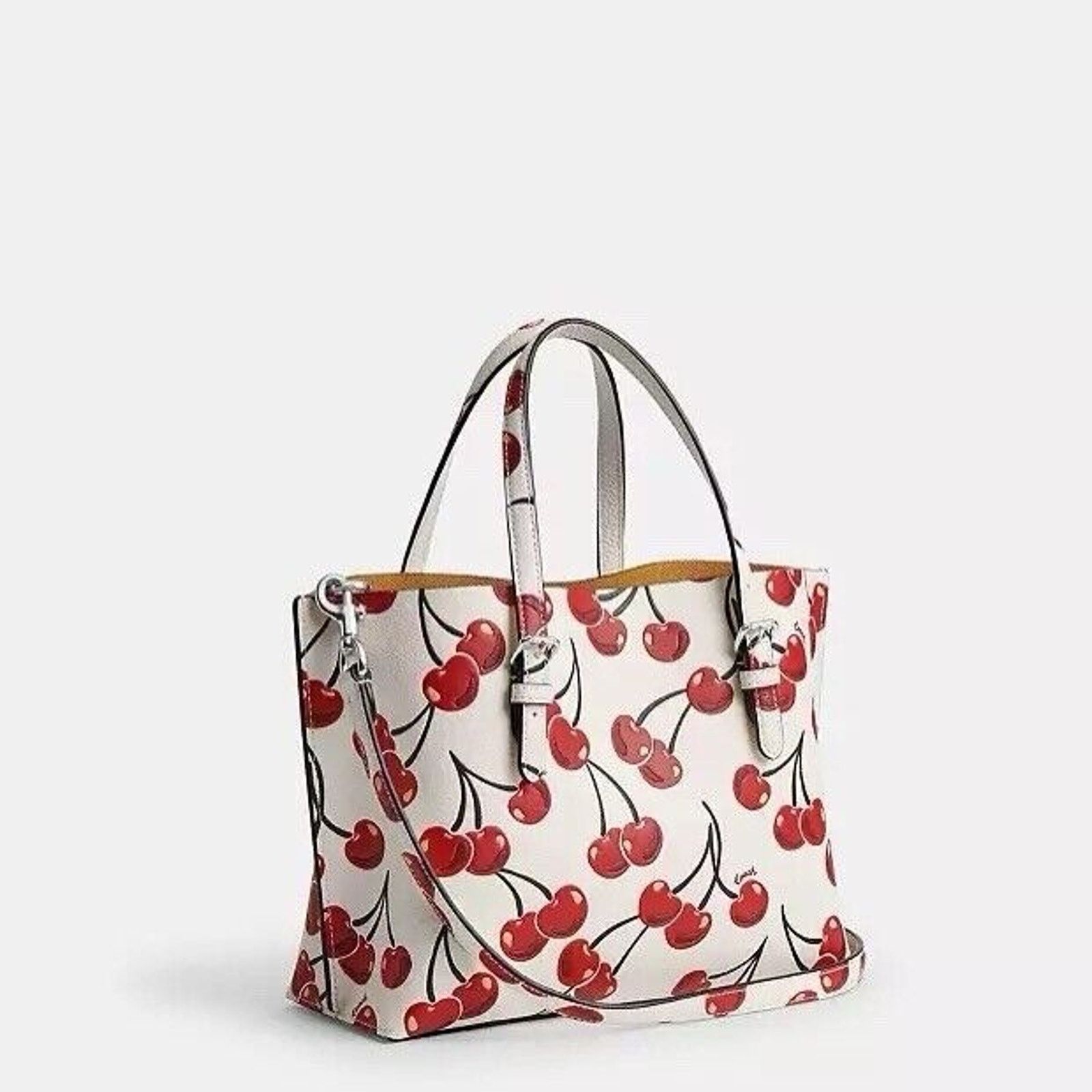 Coach NWT Coach Mollie Tote Bag 25 Crossbody Cherry Leather CY695 Size ONE SIZE - 10 Thumbnail