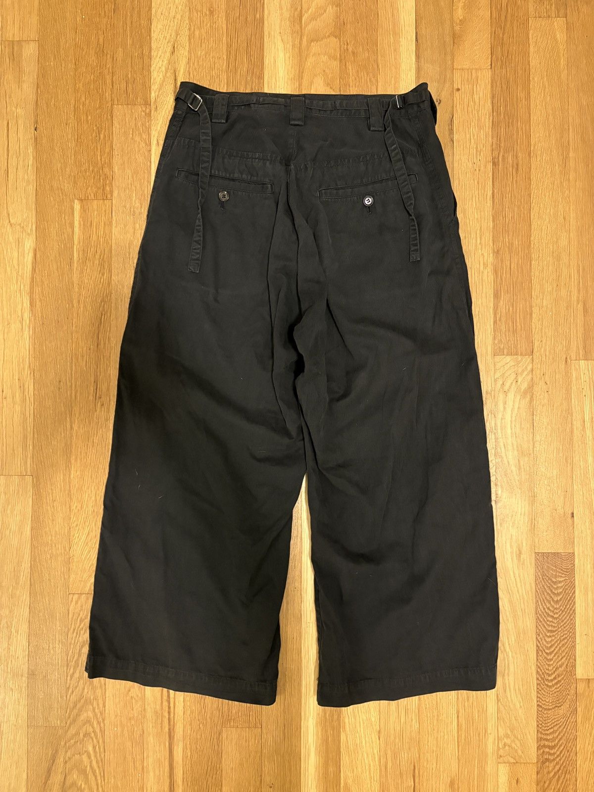 Y's × Yohji Yamamoto Rare Yohji Yamamoto Back Cinch Wide Pants Size US 30 / EU 46 - 2 Thumbnail