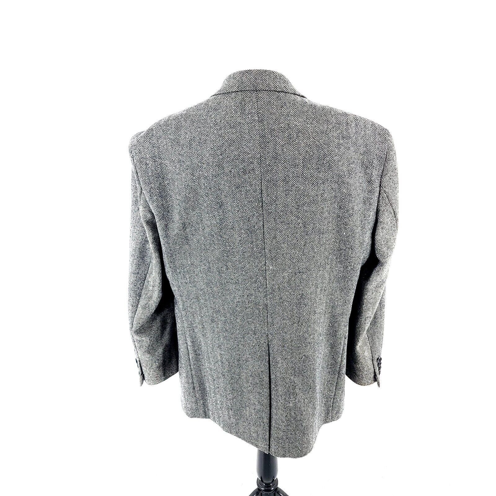 Stafford Stafford Tweed Wool 2 Button Sport Coat 44R Cream Black Herr Size 44R - 5 Thumbnail