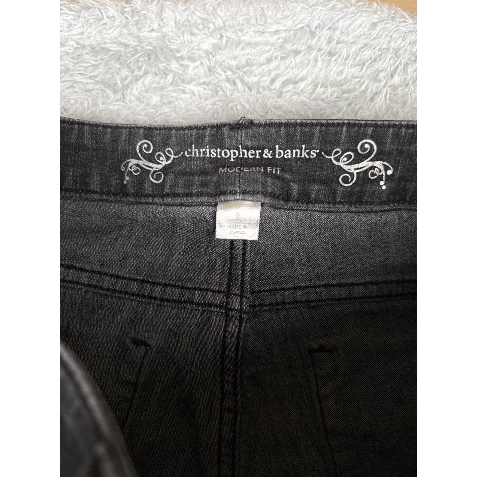 Vintage Christopher & Banks Jeans Womens 6 Mid Rise Straight Charcoal Wash Denim 30x30 Size 28" / US 6 / IT 42 - 6 Thumbnail