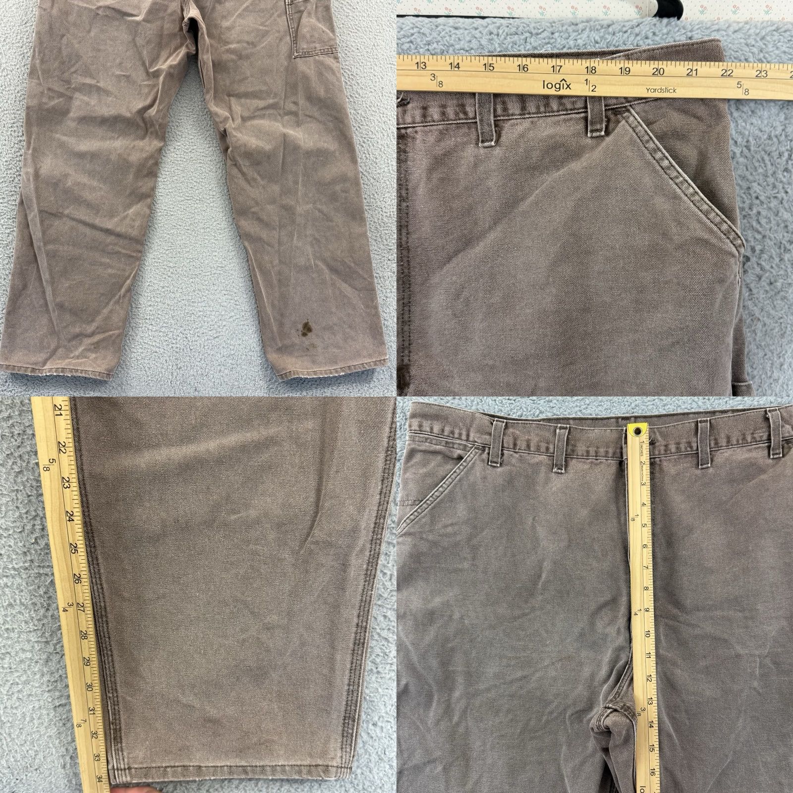 Carhartt VINTAGE Carhartt Pants Men’s 44x34 Brown Carpenter Dungaree Loose 90s Workwear Size US 44 / EU 60 - 8 Thumbnail
