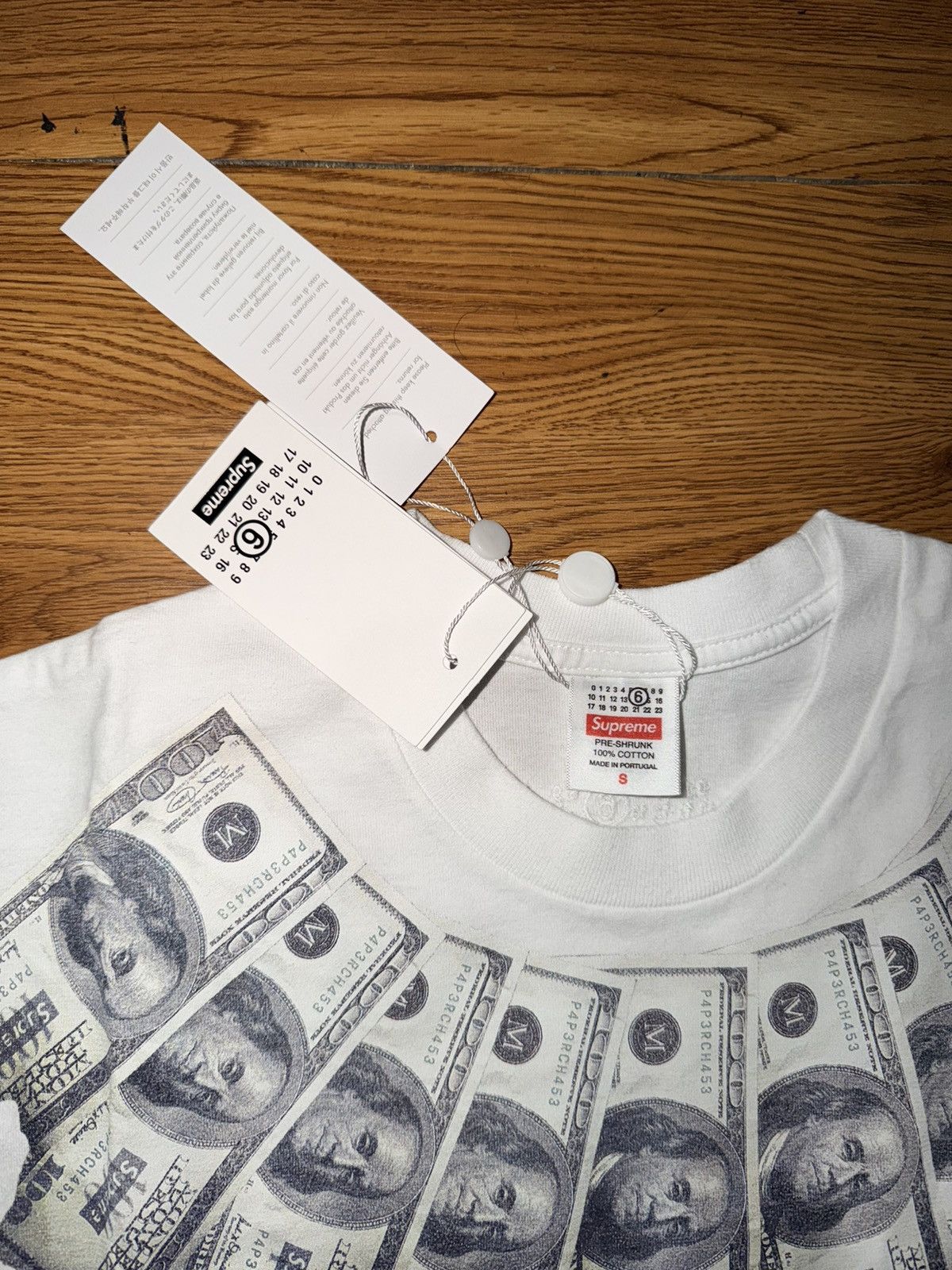 Maison Margiela × Supreme Supreme MM6 Maison Margiela Money S/ S Top White Size Small Size US S / EU 44-46 / 1 - 2 Thumbnail
