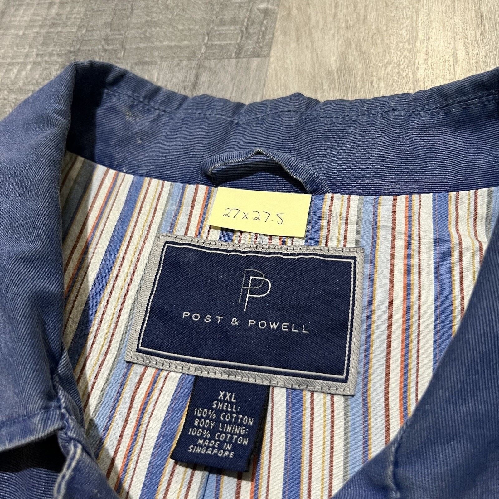 Other POST & POWELL Jacket Men's Cotton Canvas Faded Blue Bomber Size US XXL / EU 58 / 5 - 5 Thumbnail