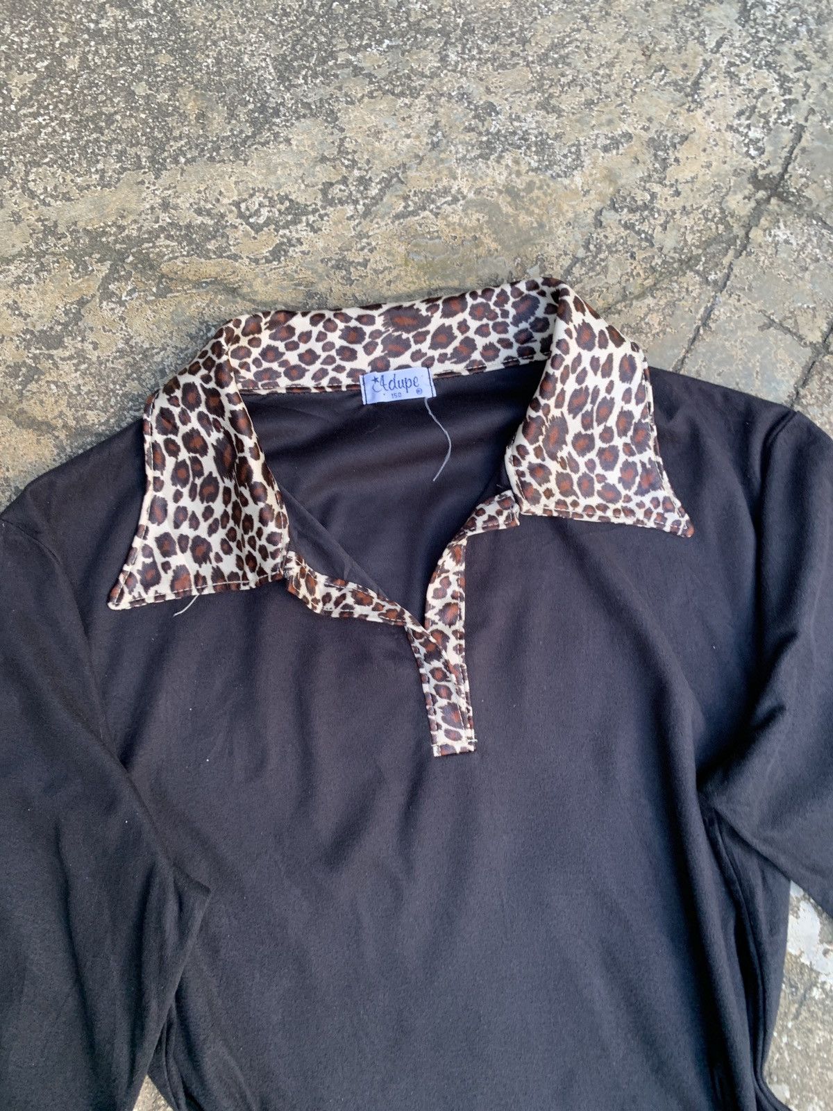 If Six Was Nine × Japanese Brand × Le Grande Bleu (L.G.B.) y2k Adupe Leopard Collar Lace Side Longsleeve Polo Top Size M / US 6-8 / IT 42-44 - 5 Thumbnail