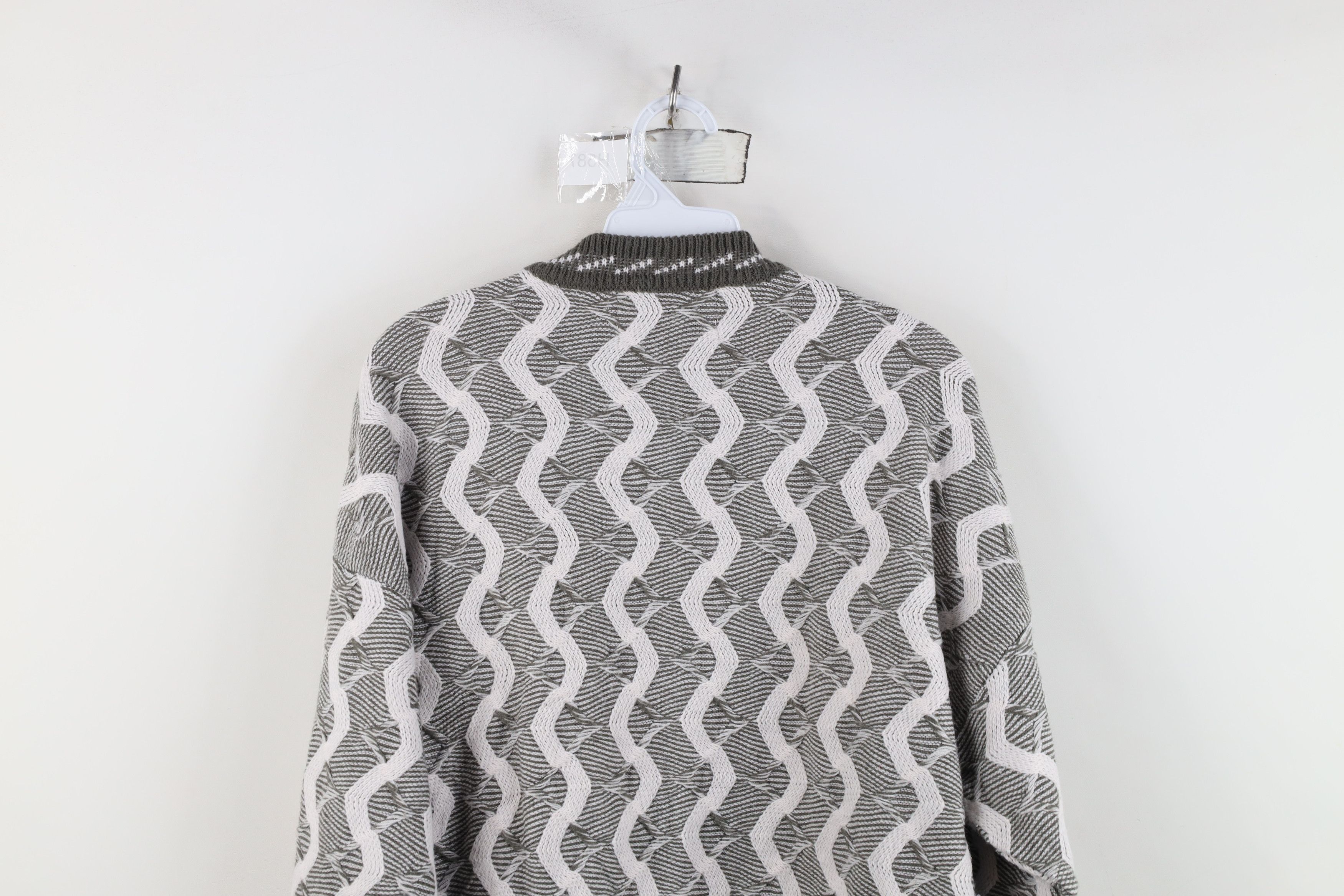 Vintage Vintage 90s Streetwear Wavy Ribbed Knit Sweater Gray Acrylic Size US S / EU 44-46 / 1 - 10 Thumbnail