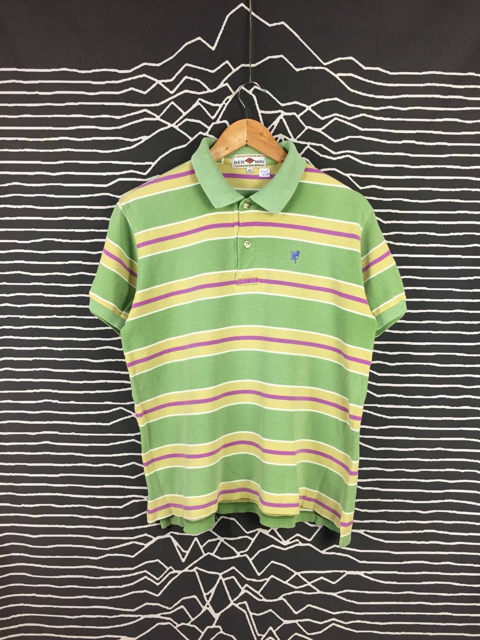 image of VTG Bernini Vision Of Tomorrow Striped Polo Tee, Men's (Size Medium)
