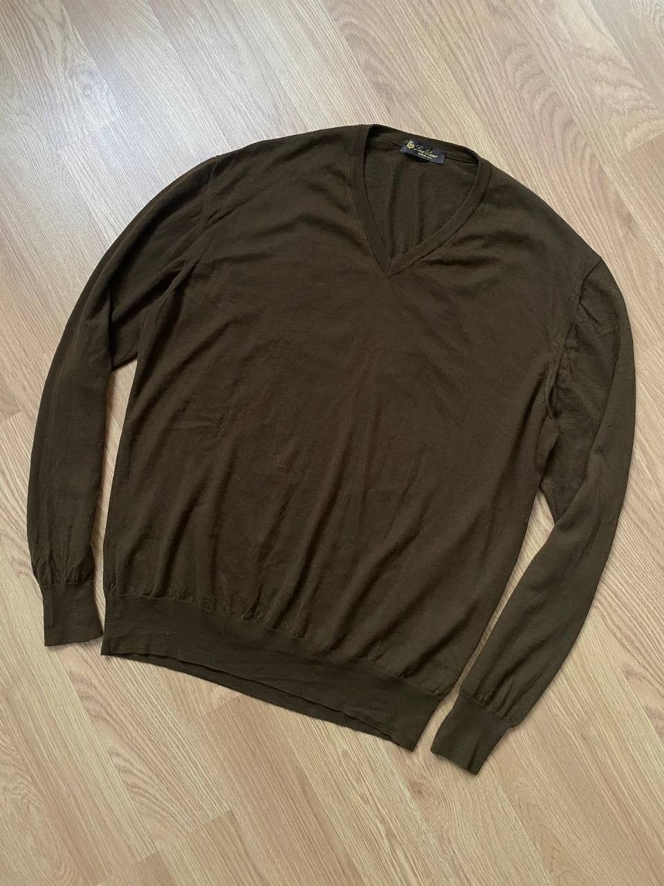 Loro Piana Loro Piana Cashmere Scollo V-Neck Sweater Men Size US XL / EU 56 / 4 - 2 Thumbnail