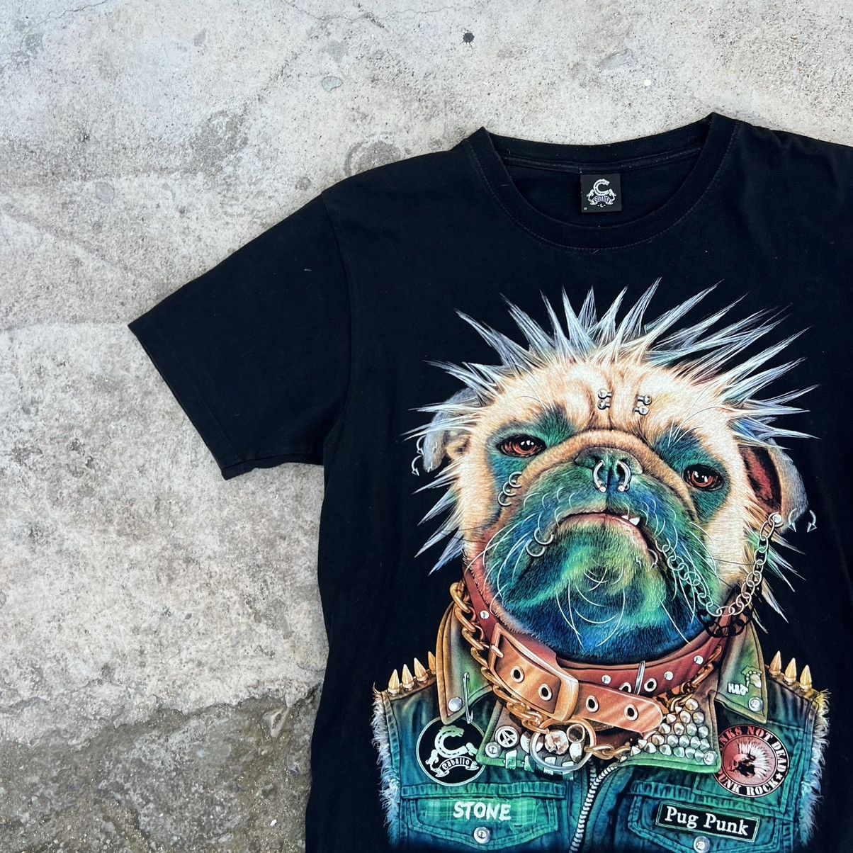 Band Tees × Hook-Ups × Japanese Brand 90’s Vintage Dog T Shirt Metal Piercing Y2K Size US XL / EU 56 / 4 - 3 Thumbnail
