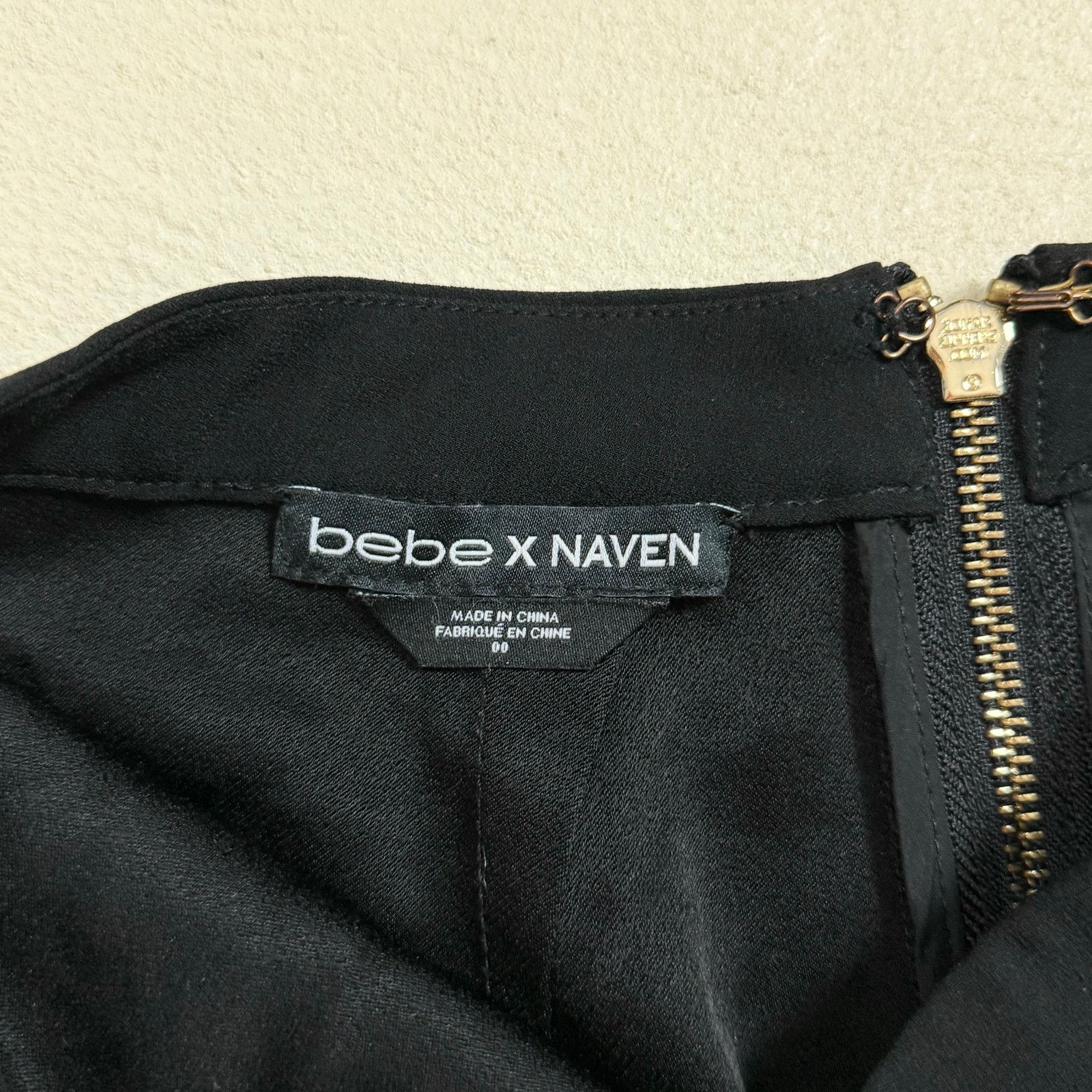 Bebe Reworked Bebe x Naven Black Wide Leg Flowy Pants, Size 00 Size 23" - 8 Thumbnail