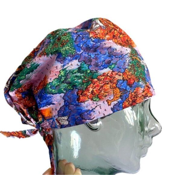 Handmade Handmade Boho Colourful Pastoral Hair Bonnet - One Size 🌈 Size ONE SIZE - 2 Thumbnail