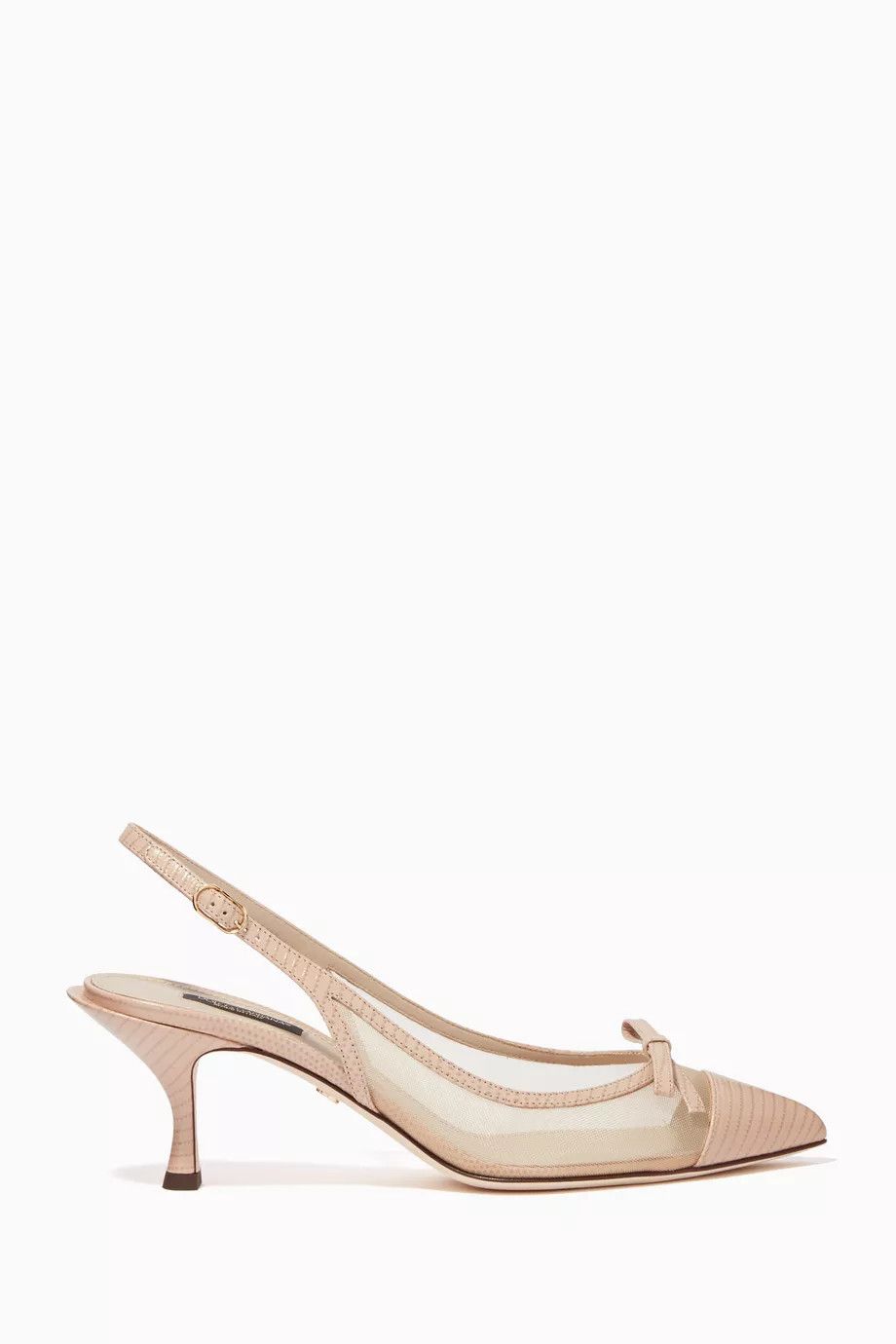 o1y0925 Spool Heel Pumps in Beige