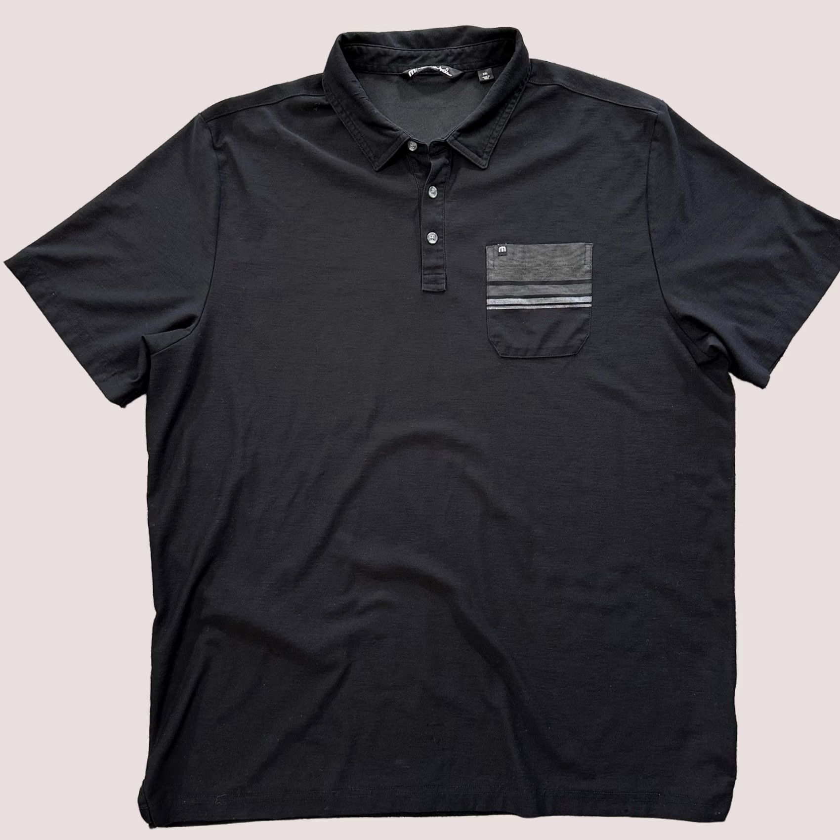 TravisMathew Travis Mathew Polo Mens XXL Short Sleeve Collared Golf Shirt Black Pima Cotton Size US XXL / EU 58 / 5 - 1 Thumbnail