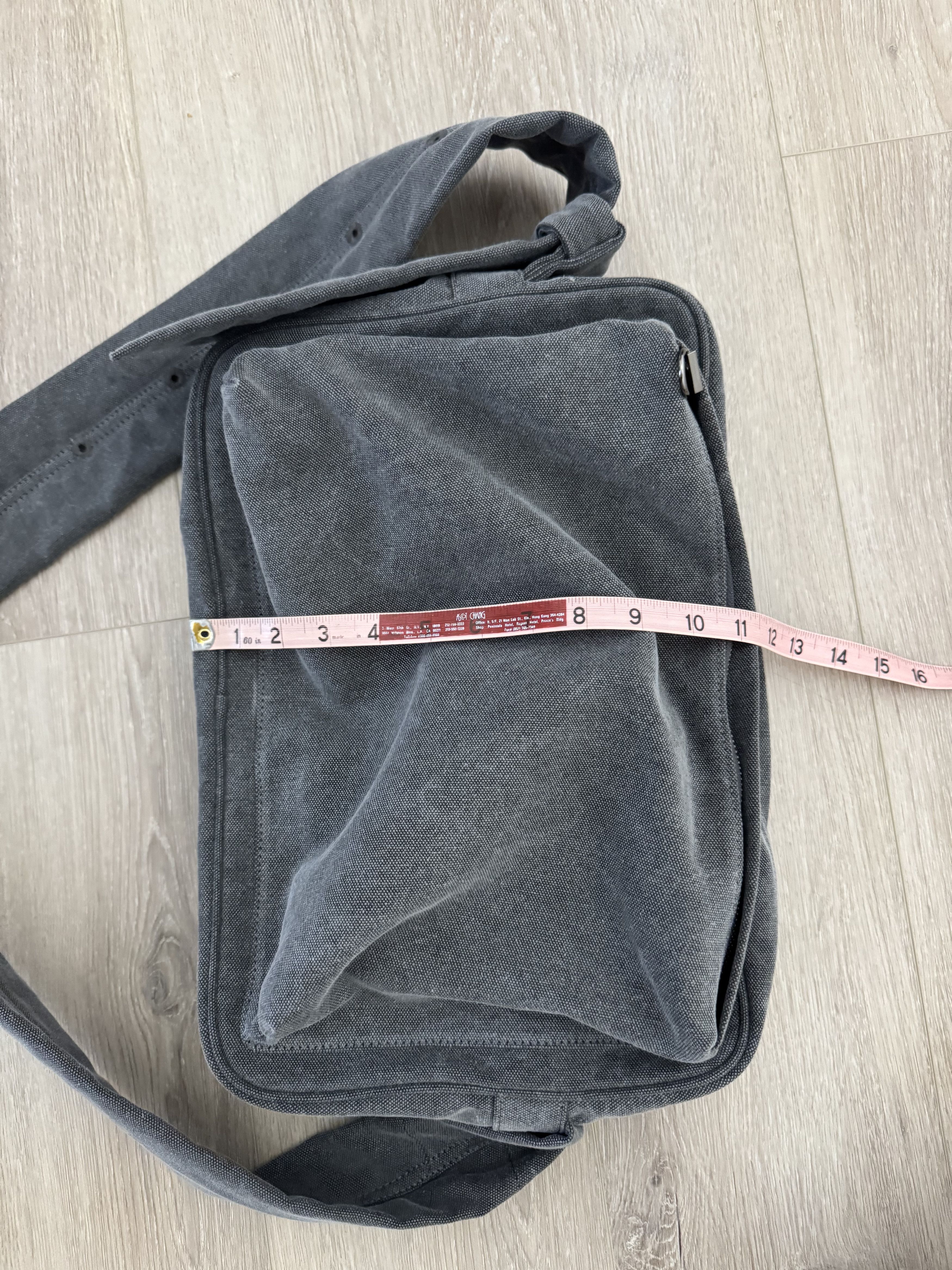 Solid Homme Solid Homme Gray Canvas Washed Crossbody Bag Size ONE SIZE - 7 Thumbnail