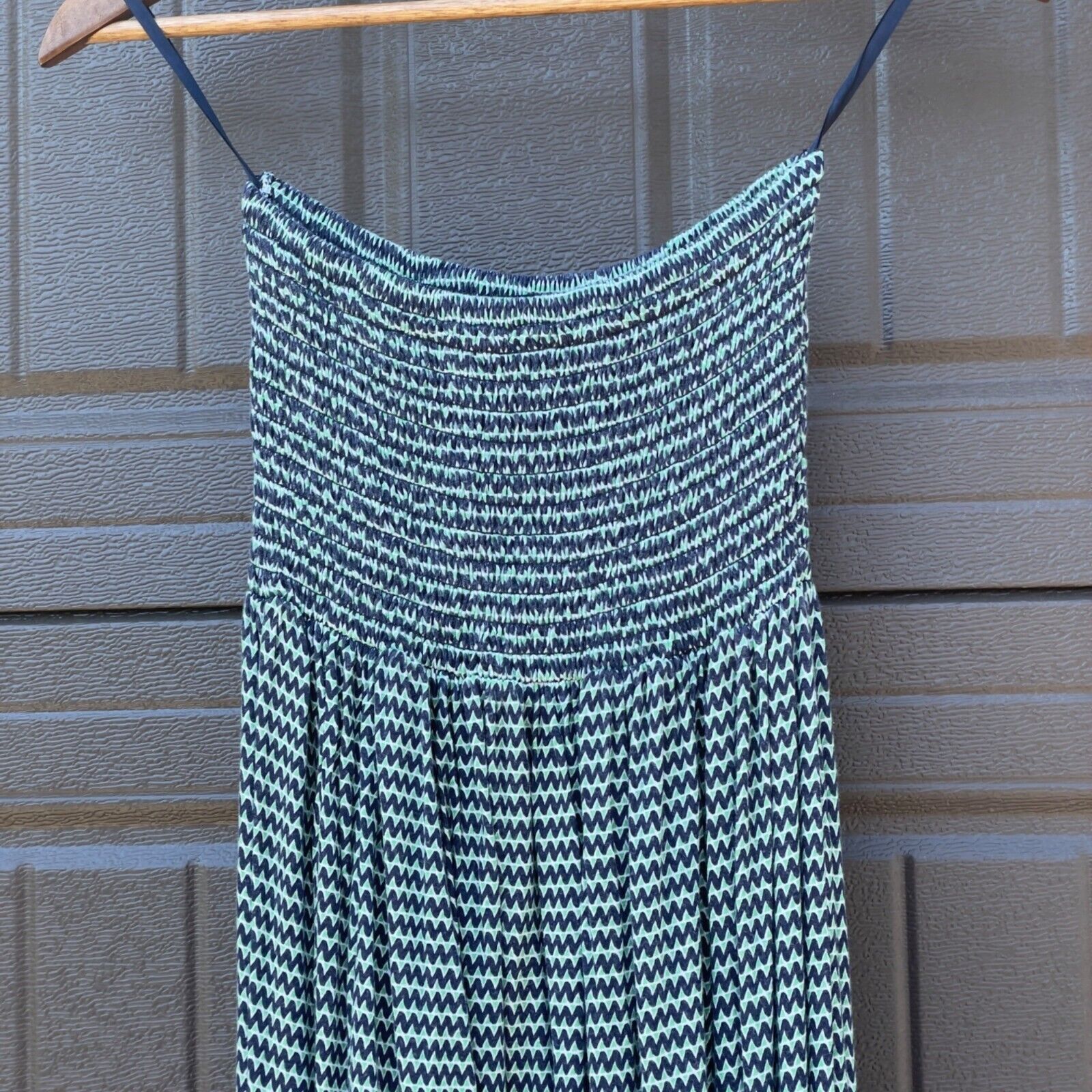 Banana Republic Banana Republic Dress XS Midi Strapless Navy Blue & Green Size XS / US 0-2 / IT 36-38 - 3 Thumbnail