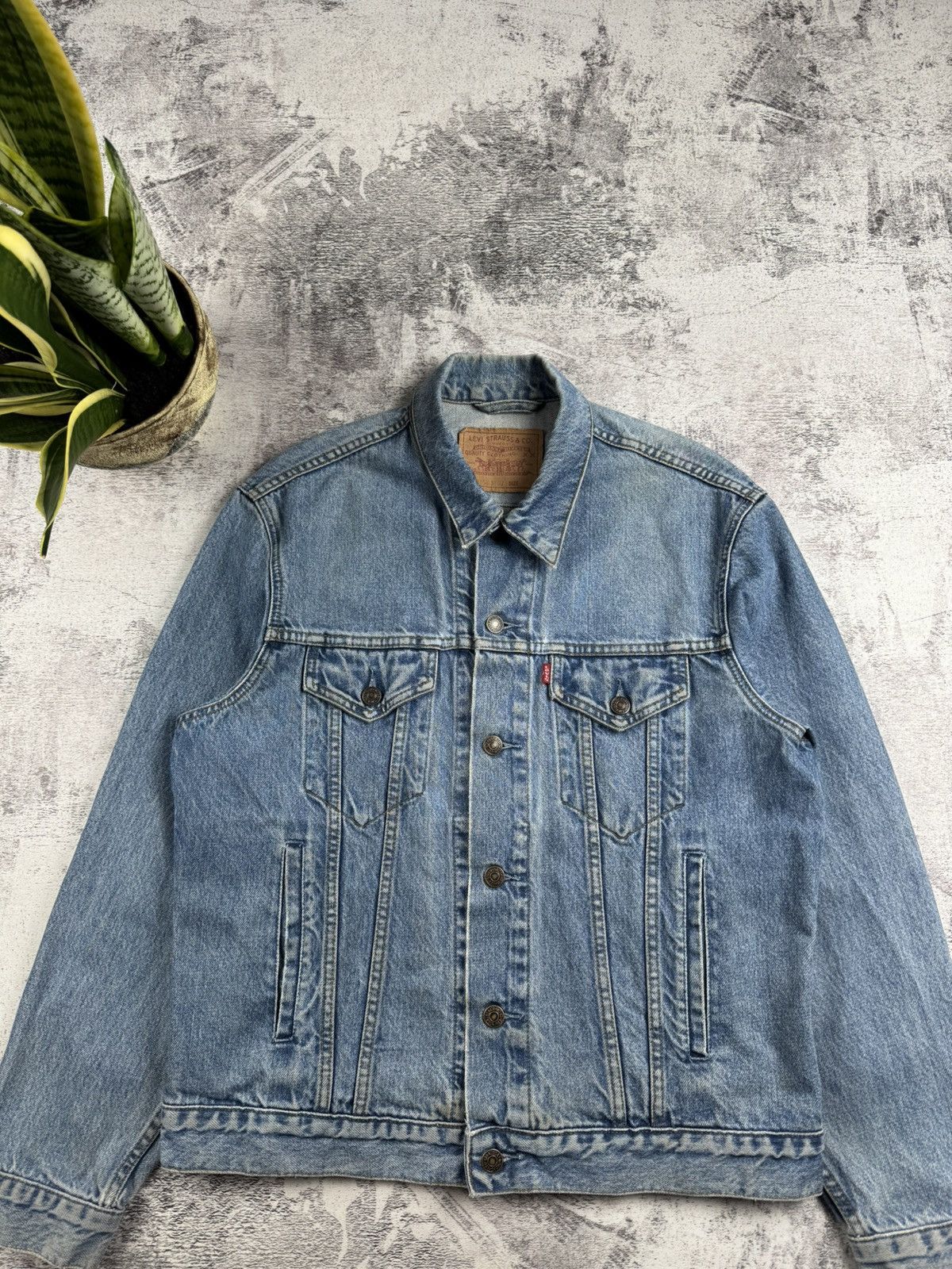 Levi's Levis Trucker Western Blue Men’s Large Pocket Vintage 90s Denim Jeans Jacket Size US L / EU 52-54 / 3 - 5 Thumbnail