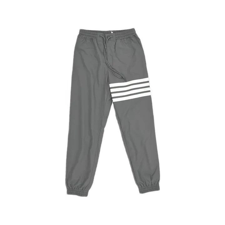 Thom Browne Thom Browne Gray Track Pants with Stripes -2507 Size US 26 / EU 42 - 1 Thumbnail