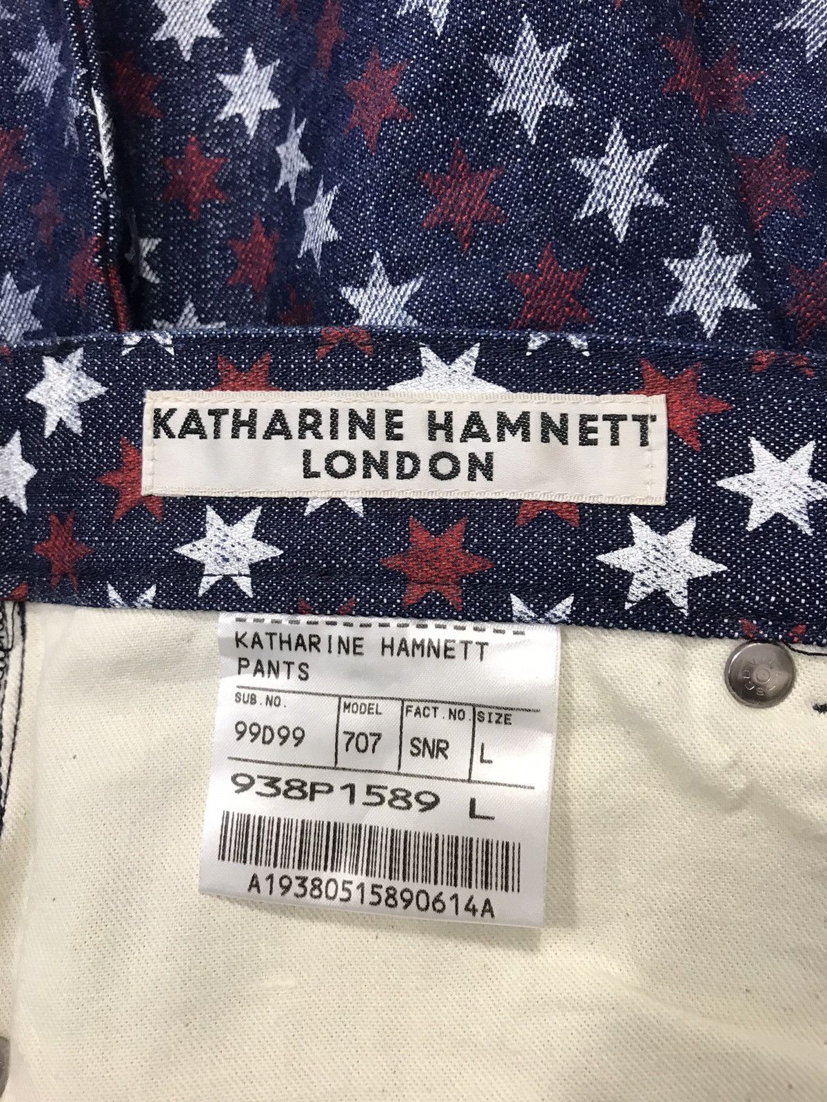 Katharine Hamnett London Katherine Hamnett London Indigo Denim Pant Star Over Printed Size 32" / US 10 / IT 46 - 6 Thumbnail