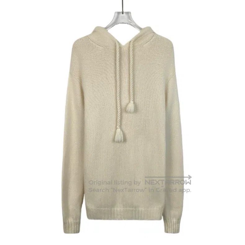 Max Mara Max Mara Beige Cable Knit Hooded Drawstring Long Sleeve Sw Size XS / US 0-2 / IT 36-38 - 1 Thumbnail
