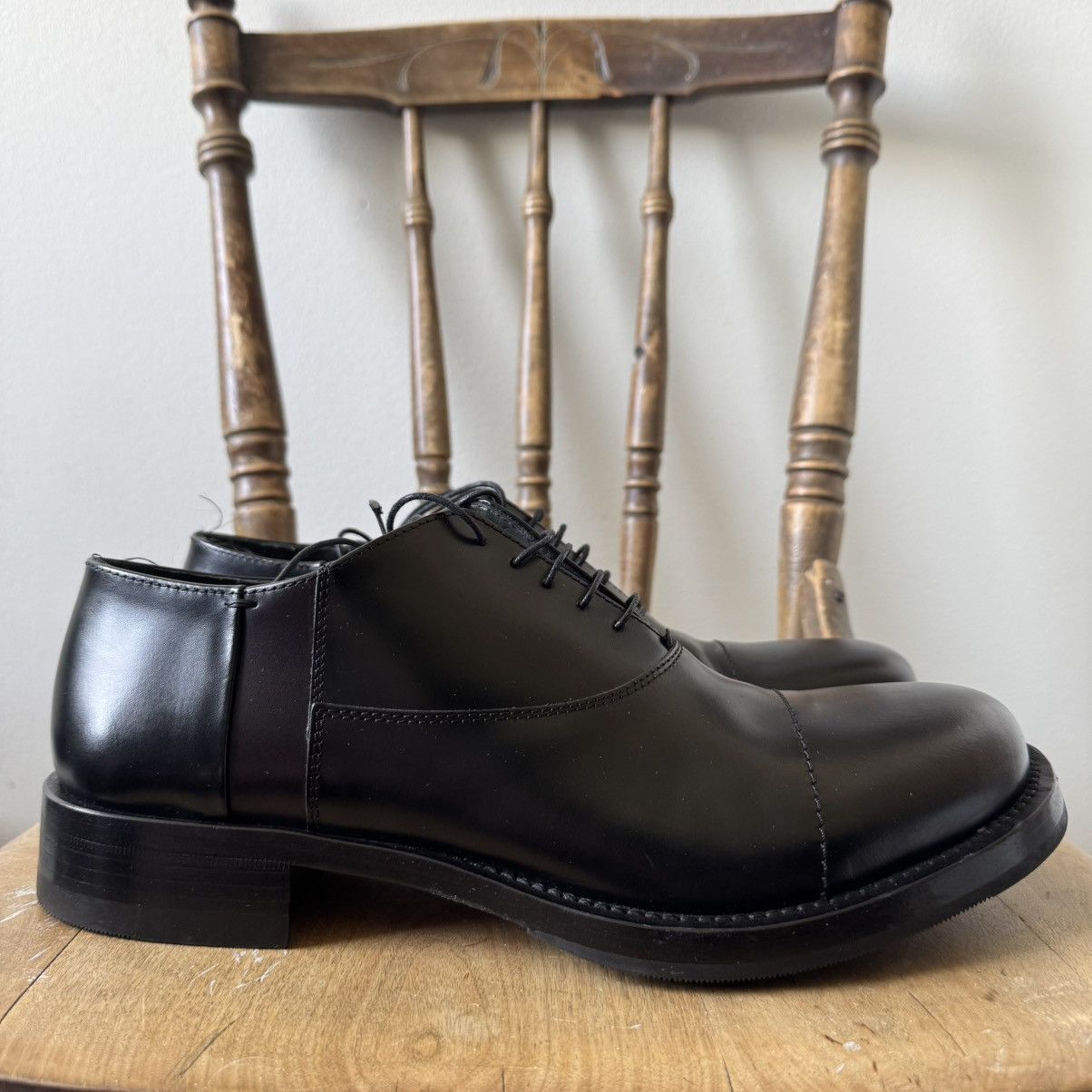 Miu Miu Miu Miu 1990’s Bi-Color Black/Brown Oxford Leather Shoes Size US 9.5 / EU 42-43 - 4 Thumbnail