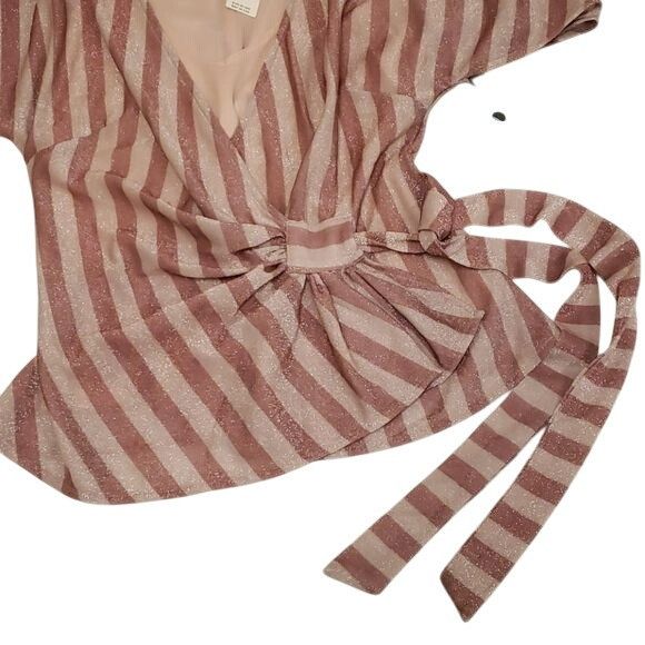 Anthropologie × Eva Franco Anthropologie Eva Franco Streetwater Wrap Top Striped Pink S Size S / US 4 / IT 40 - 8 Thumbnail