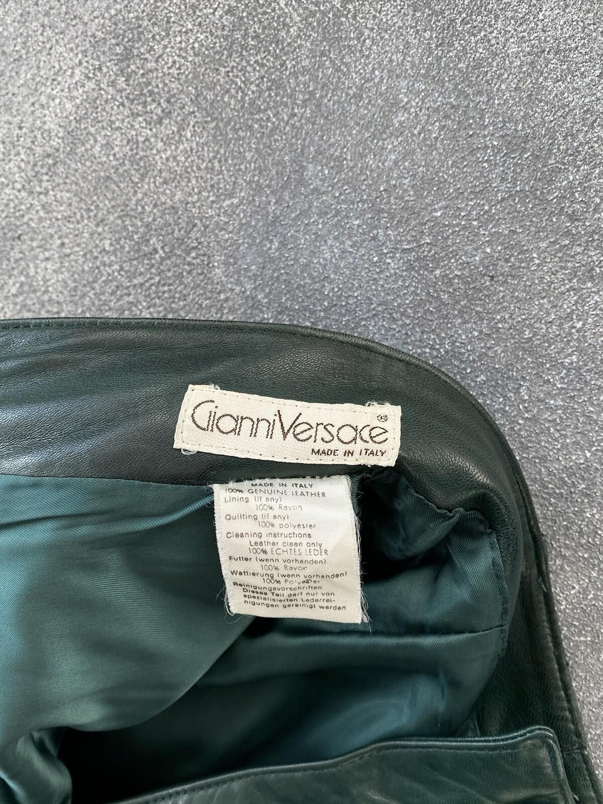 Versace 1970’s Gianni Versace Biker Leather Pants Vintage Women Size 32" / US 10 / IT 46 - 11 Thumbnail