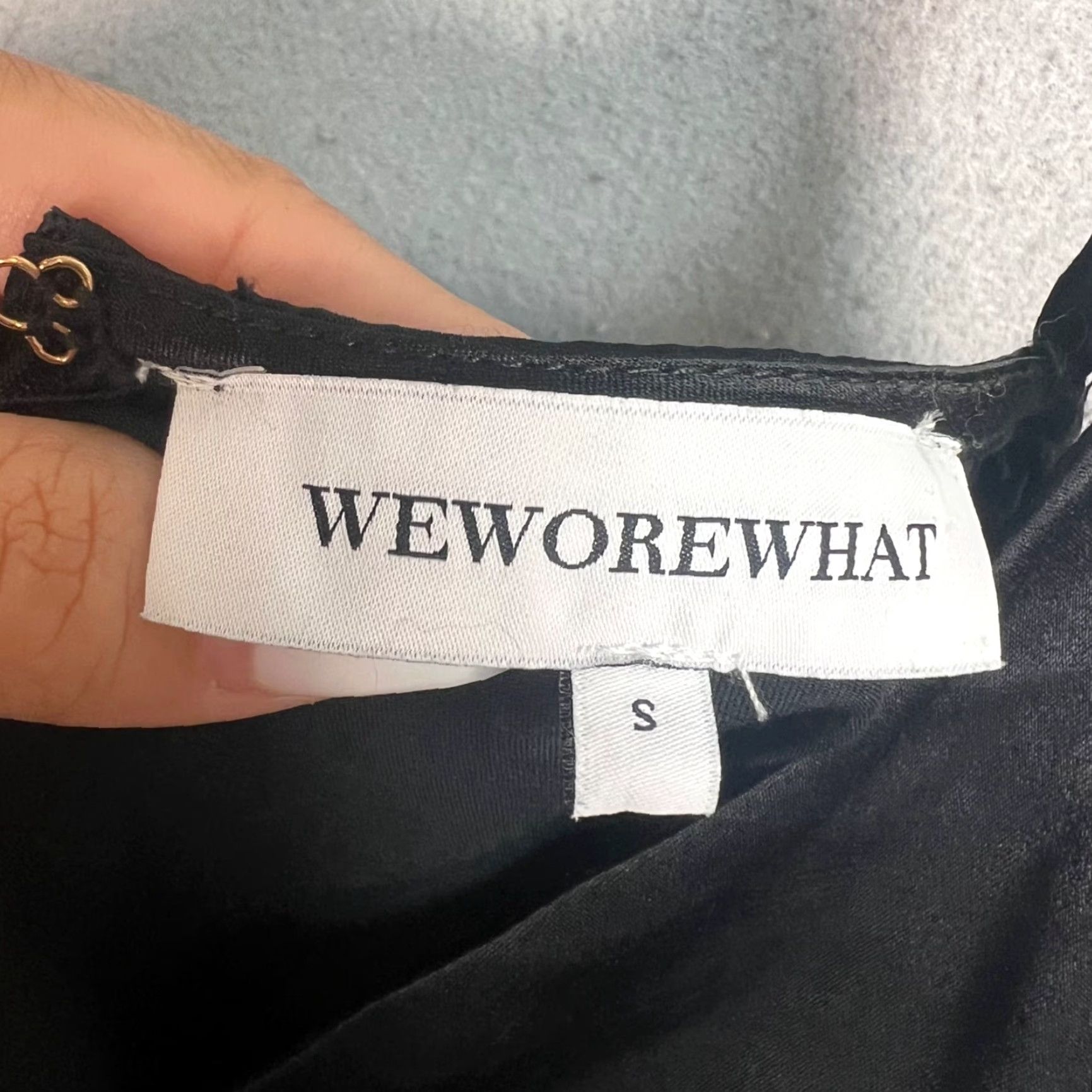 Vintage VINTAGE WeWoreWhat Black Satin Slip Jumpsuit With Adjustable Straps Size Small Women Sleeveless Wide-Leg One-Piece Satin Jumpsuit XS-? Size 28" / US 6 / IT 42 - 3 Thumbnail