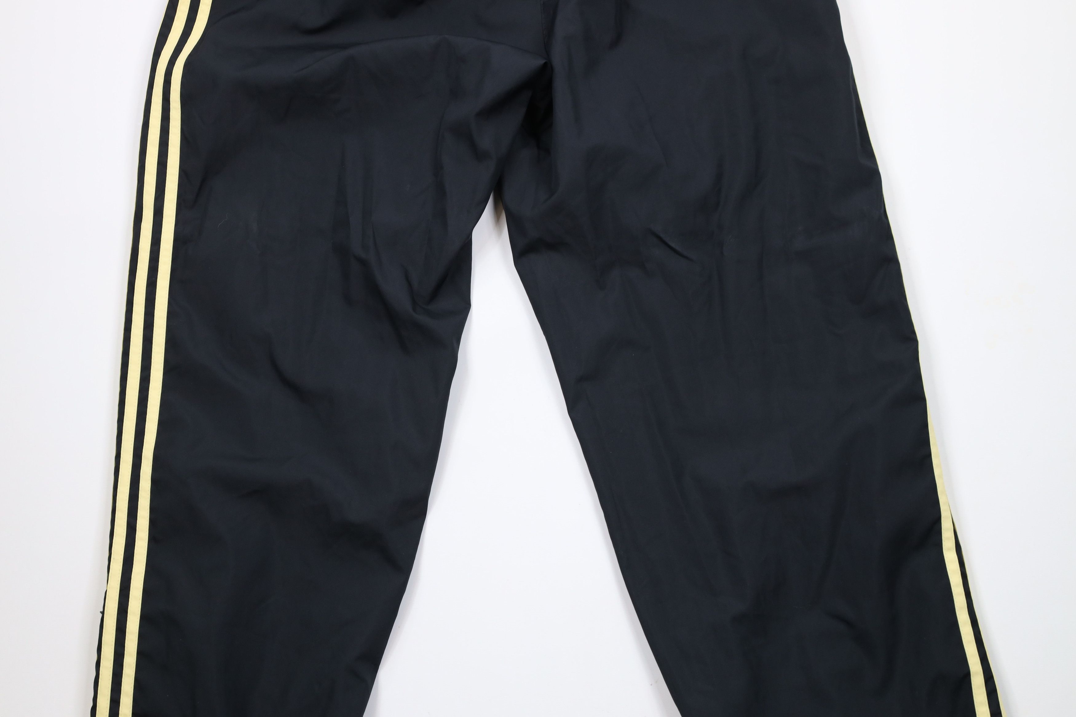 Adidas × Vintage Vintage Adidas Lined Wide Leg Windbreaker Pants Black Gold Size US 38 / EU 54 - 14 Thumbnail