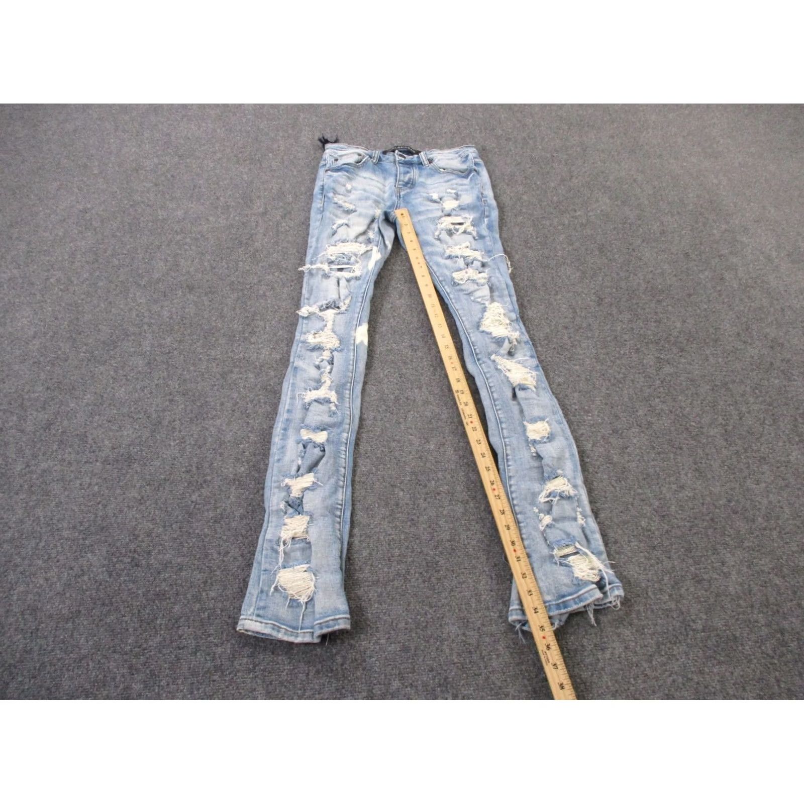 Denime Valabasas Jeans Womens 30 Blue Denim Stretch Casual Skinny Distressed Jeans (5-Pocket) Regular Inseam 34in Mens? Size 28" / US 6 / IT 42 - 3 Thumbnail