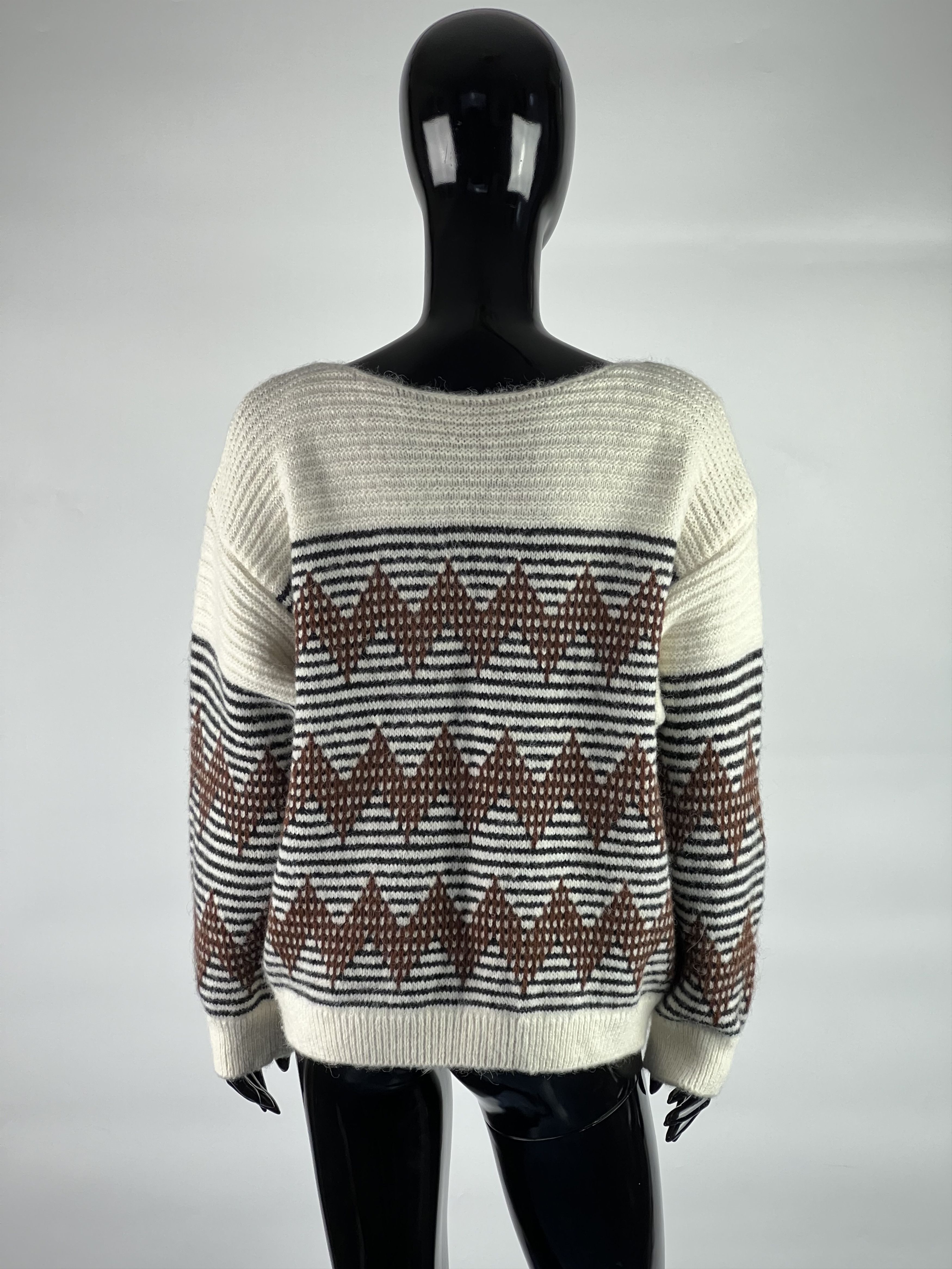 CLOSED Closed Alpaca Wool Mohair Ribbed Striped Sweater Size XS/S Size XS / US 0-2 / IT 36-38 - 3 Thumbnail