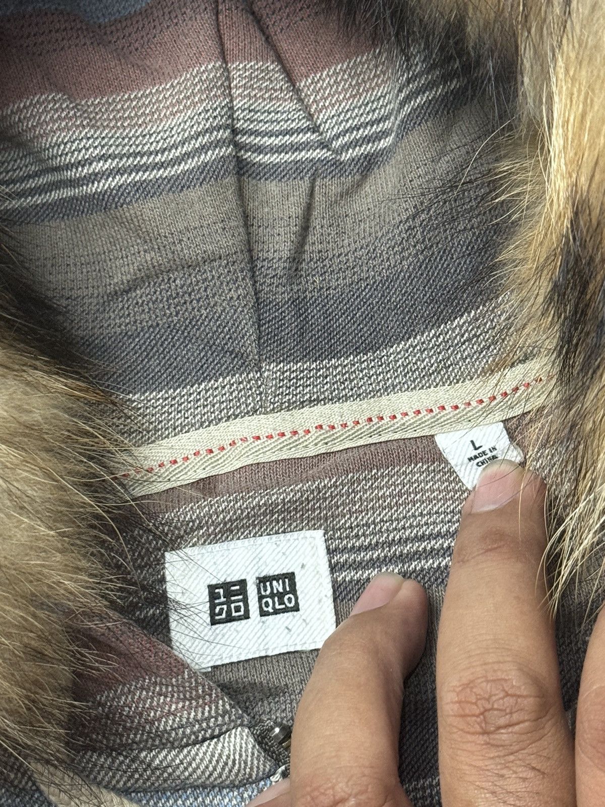 Hysteric Glamour × Japanese Brand × Le Grande Bleu (L.G.B.) Japanese Fur Hoodie Stripe Uniqlo Size US L / EU 52-54 / 3 - 5 Thumbnail