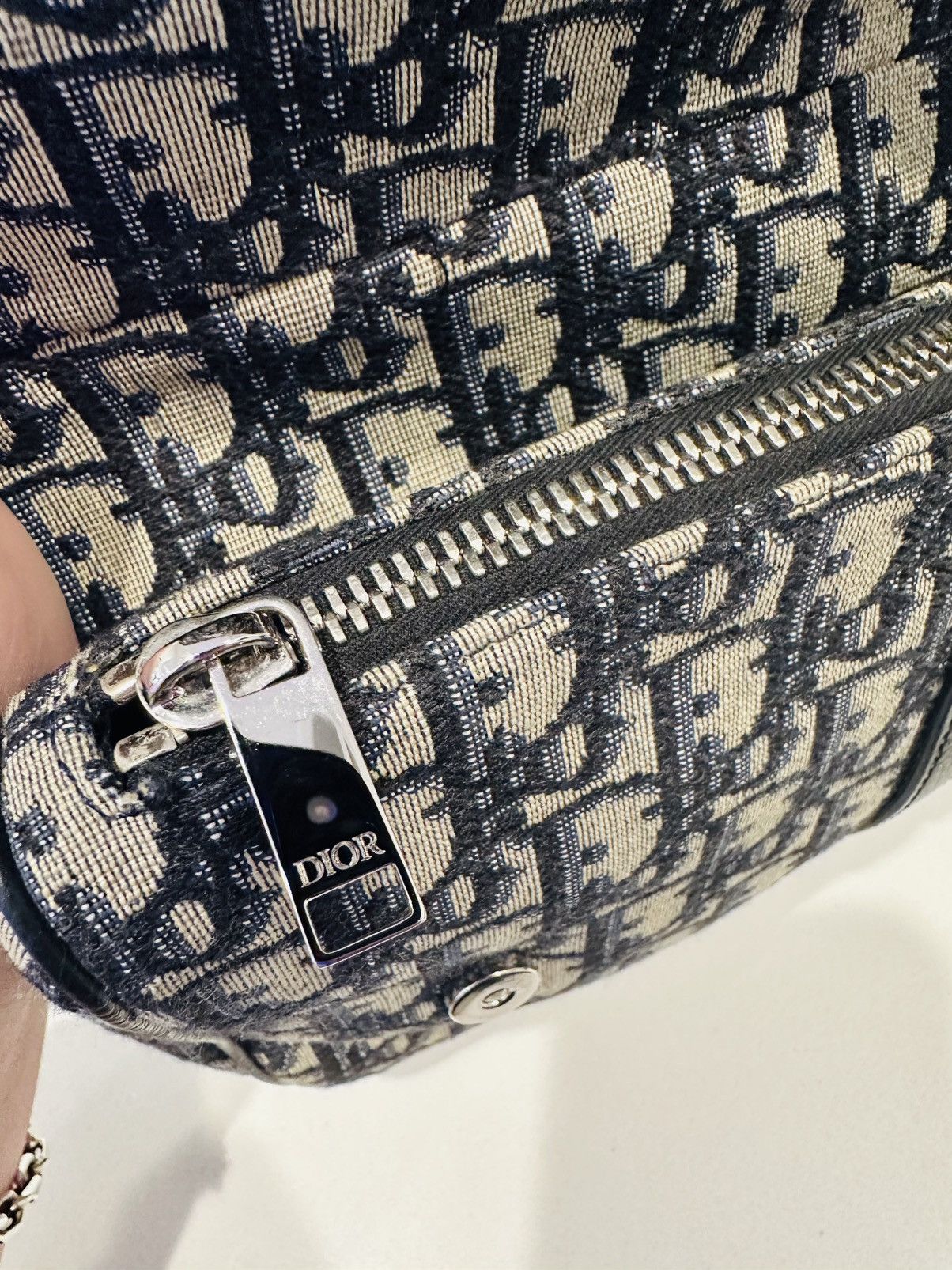 Dior Christian DIOR Saddle Bag, Classic Beige X Blue, Size ONE SIZE - 8 Thumbnail