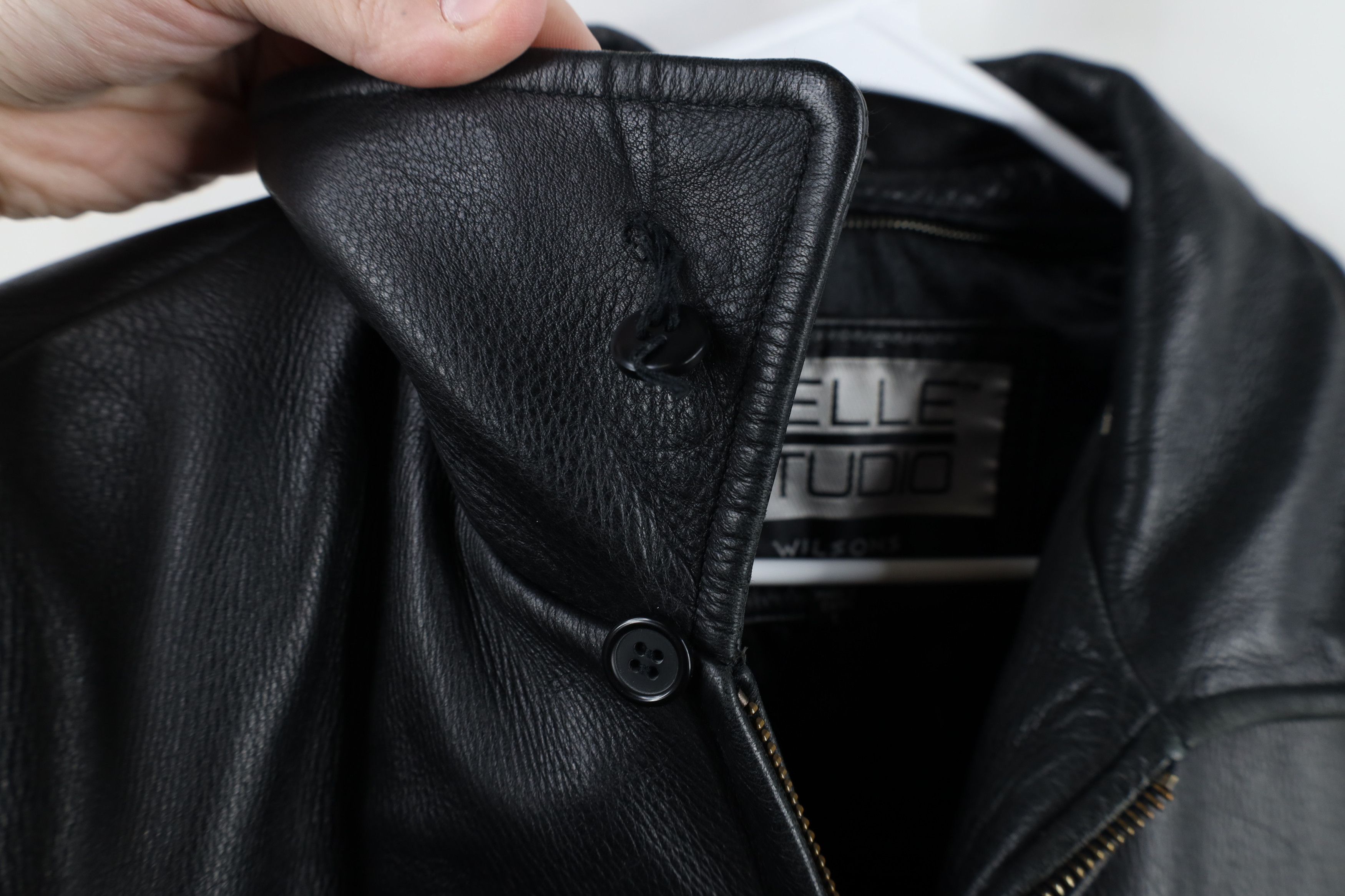 Vintage × Wilsons Leather Vintage 90s Pelle Heavyweight Full Zip Leather Jacket Size US L / EU 52-54 / 3 - 4 Thumbnail