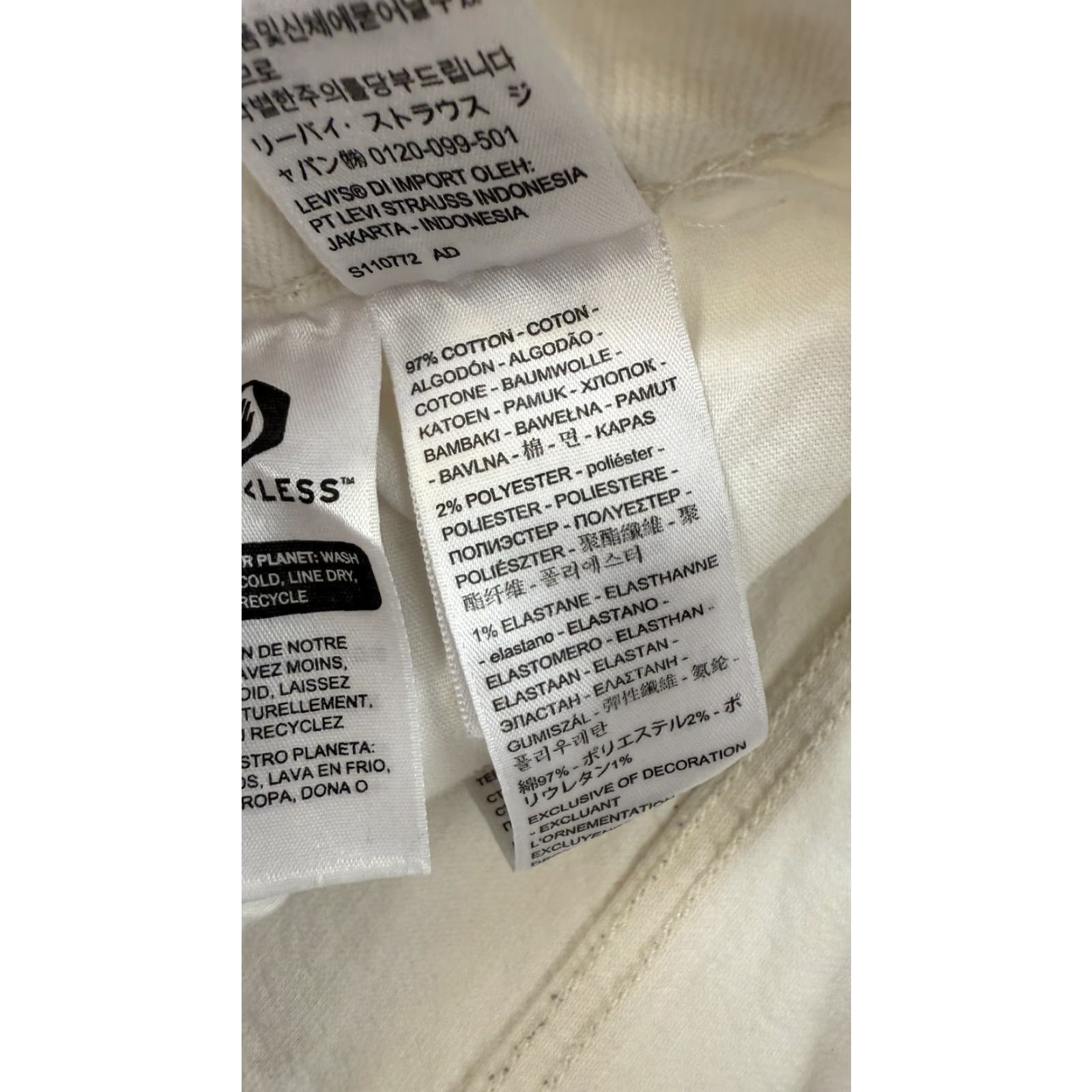 Levi's Levi's Shorts Womens 32 White Distressed High Rise Button Fly Denim WaterLess Summer Classic 501 Cut-Off Size 24" / US 00 / IT 34 - 4 Thumbnail
